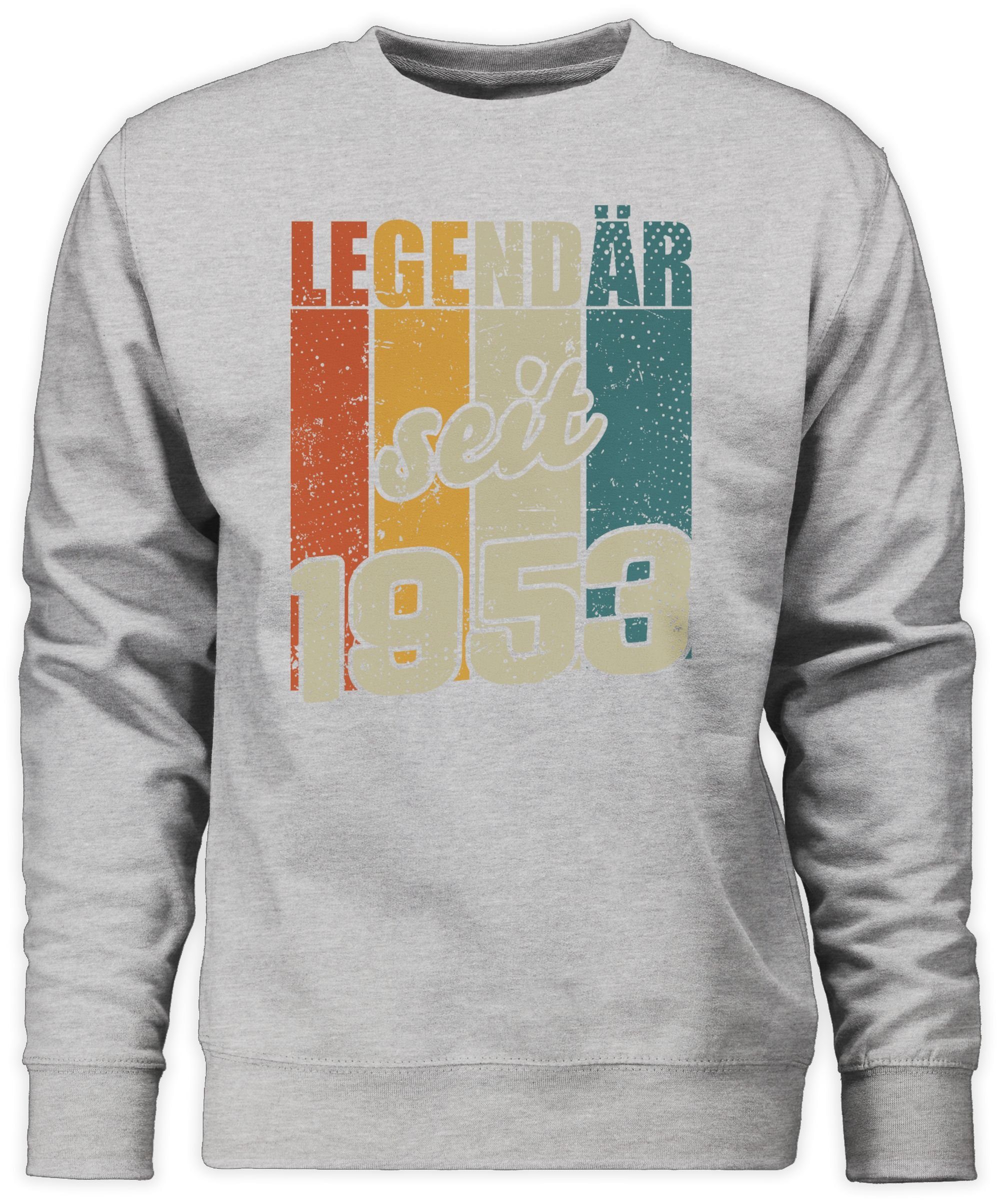 Shirtracer Sweatshirt Legendär seit meliert 1953 Grau (1-tlg) Geburtstag 70. 3