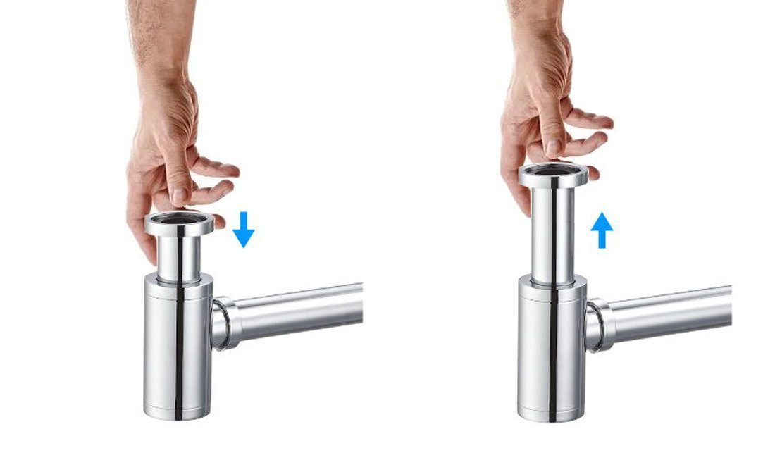 PROKIRA Ablaufgarnitur Design Röhrensiphon inkl. Gummidichtungen günstig online kaufen