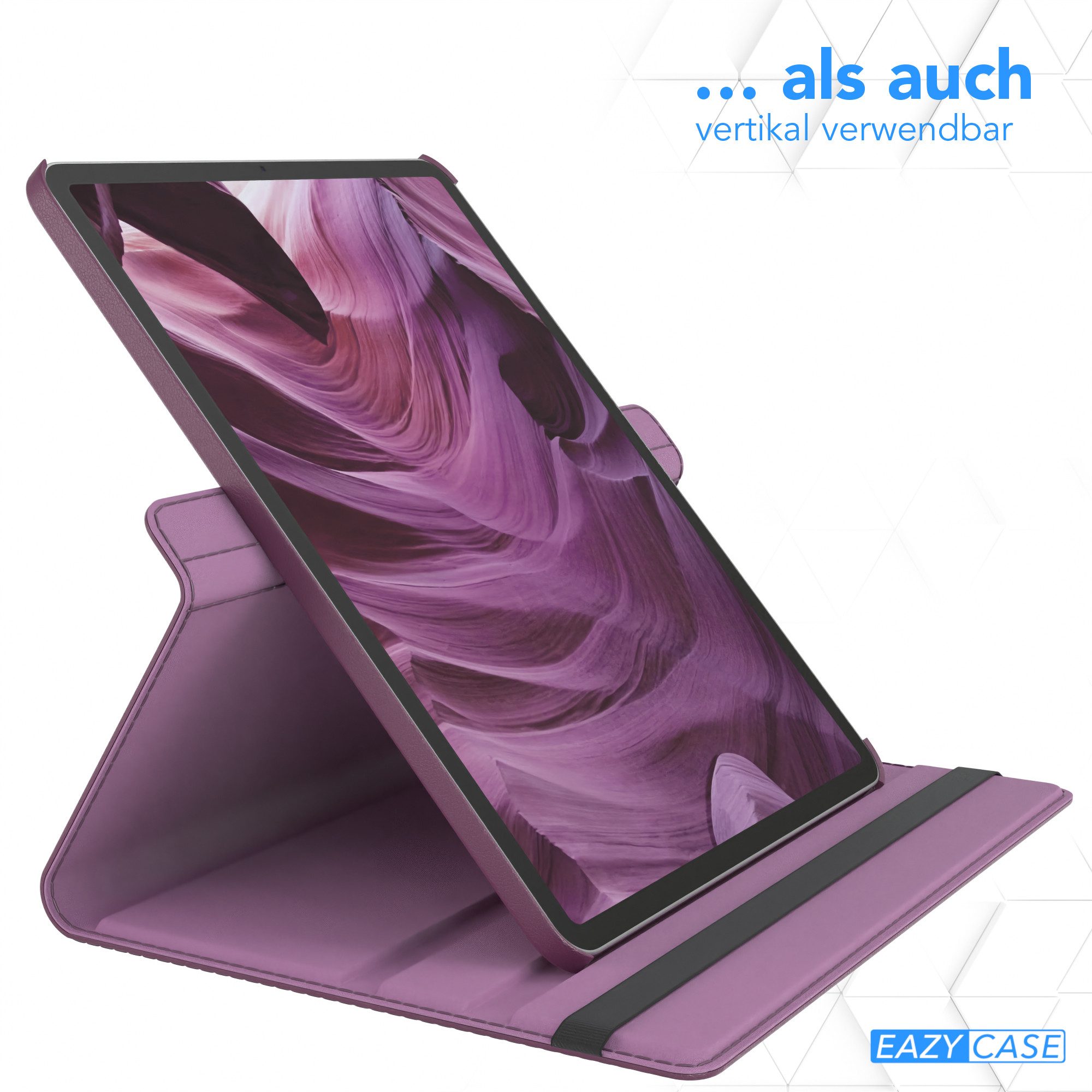 EAZY CASE Tablet-Hülle Rotation Case für Apple iPad Air 13 (2026) 13 Zoll, Tablet-Hülle Bookstyle Case Fullcover Schutz Tasche Stehfunktion Lila – Bild 5 von 5