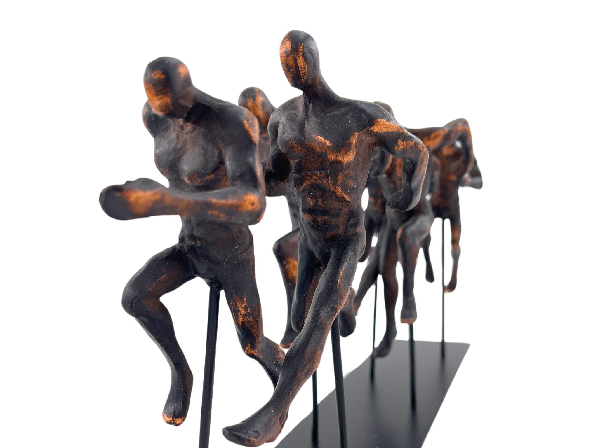 MF Skulptur Skulptur Laufende Athleten – Bronze Schwarz Breite 43cm