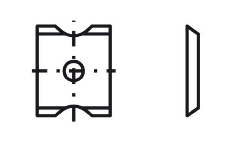 Tigra Wendeplattenfräser Blankett 1 d=3,0mm R=2-4 13x16x2,0mm T10MG Stück 4