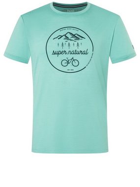 SUPER.NATURAL T-Shirt Merino T-Shirt M TRAILS TEE lässiger Print, Merino-Materialmix