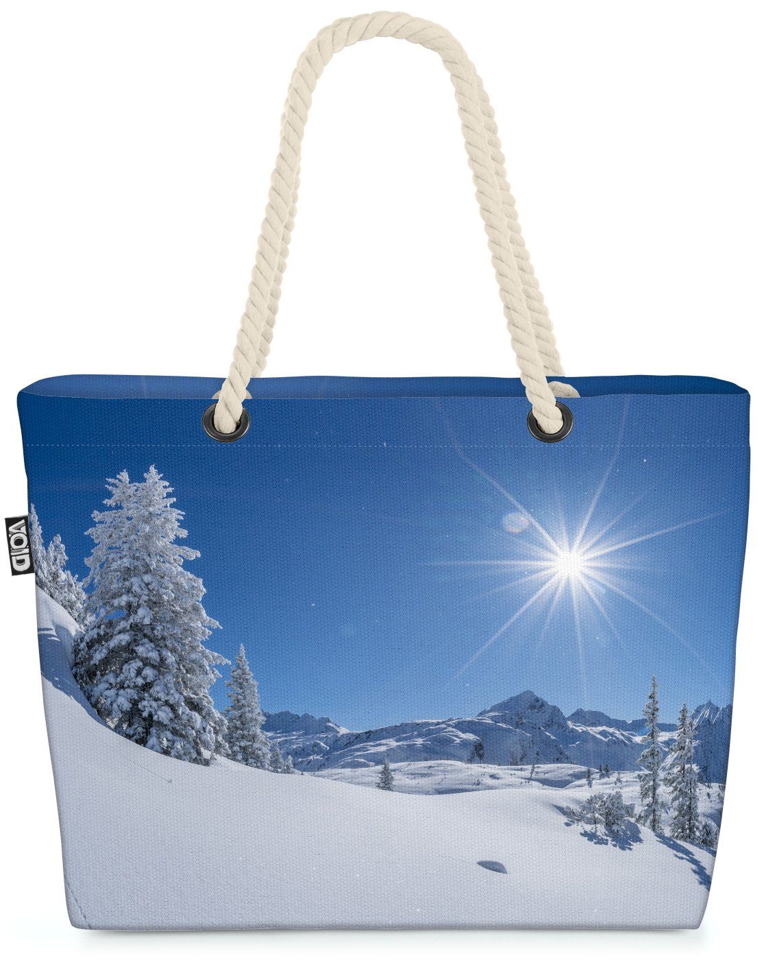VOID Strandtasche (1-tlg), Berge Winter Ski Urlaub Beach Bag Ski fahren Urlaub Reise Winter Schnee Landsch | Strandtaschen