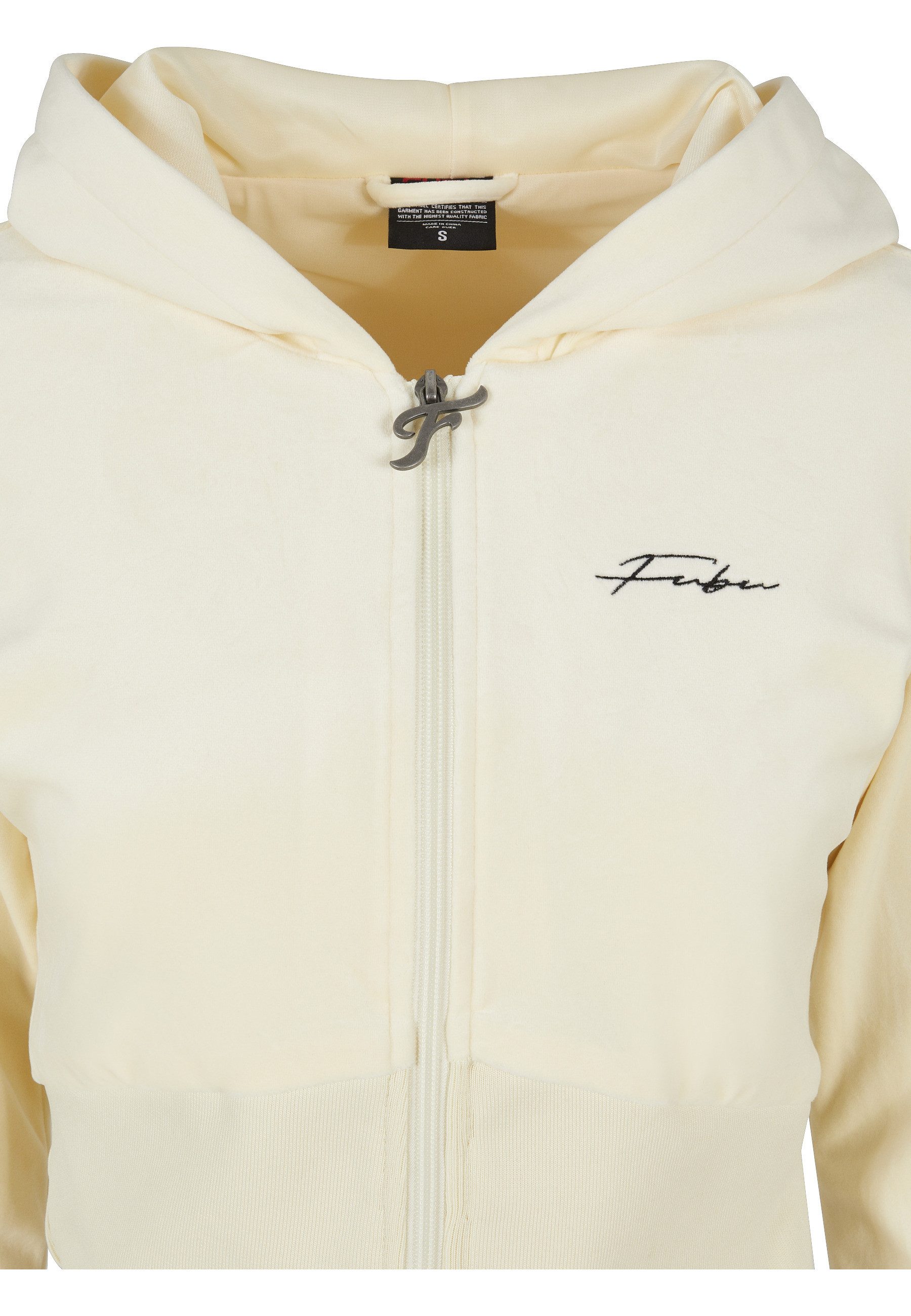Fubu Kapuzenpullover Fubu Damen FW224-020-1 Signature Velours Zip Hoodie offwhite (1-tlg)