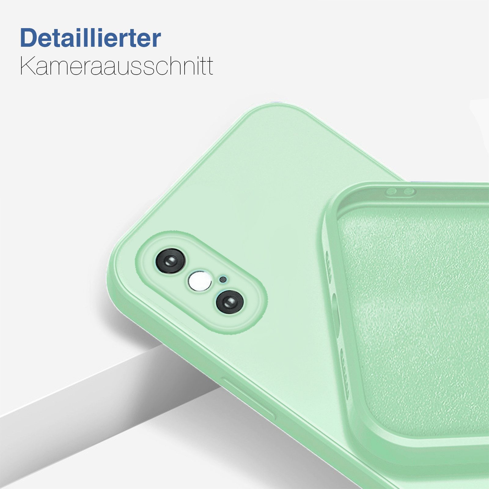 Tec-Expert Handyhülle SoftGrip Cover Hülle für Apple iPhone X, Handy Case Bumper integrierter Kameraschutz flexibel