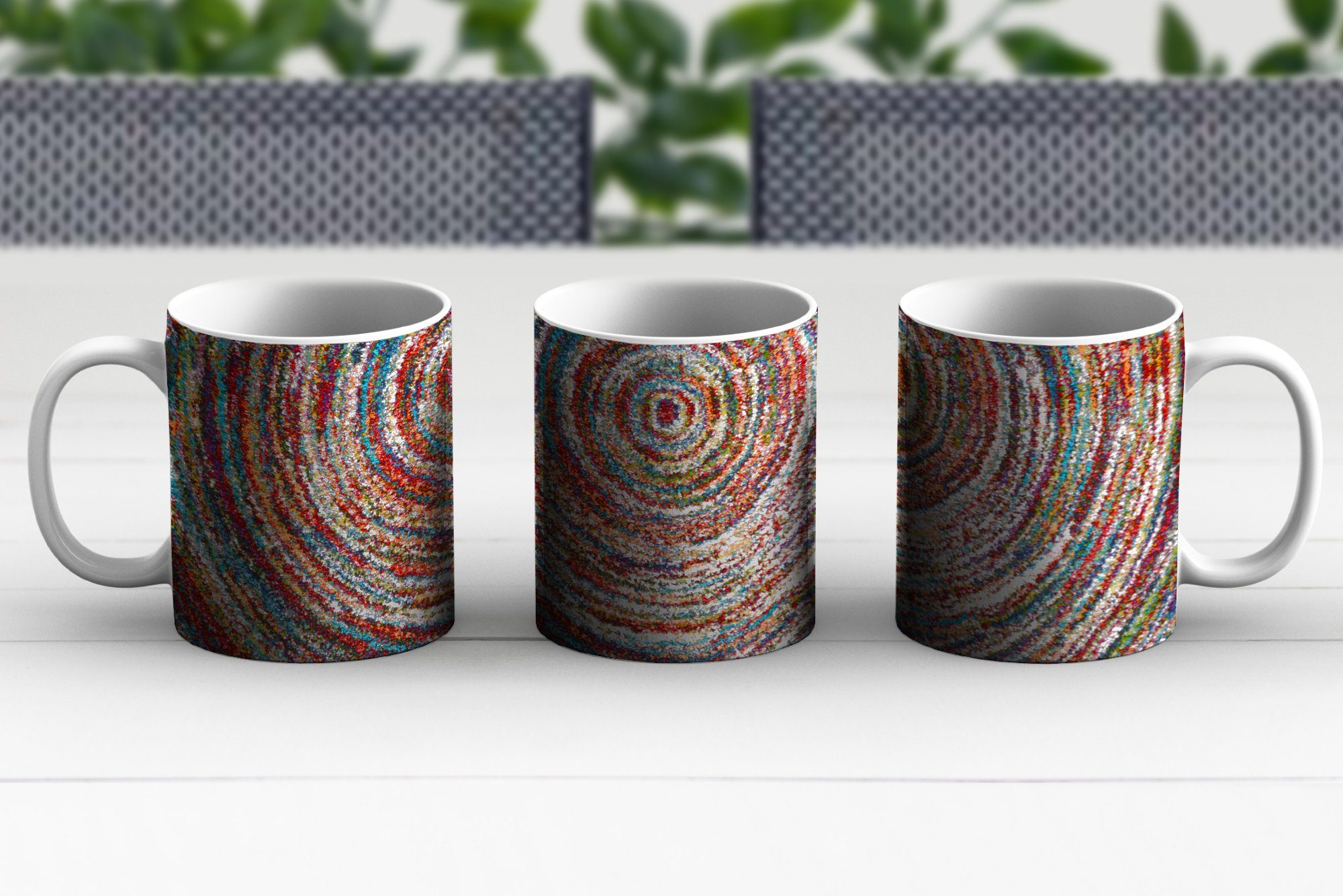 Tasse - Kreis Teetasse, Teetasse, Kaffeetassen, MuchoWow - Geschenk Farben Keramik, Becher, Teppichboden,