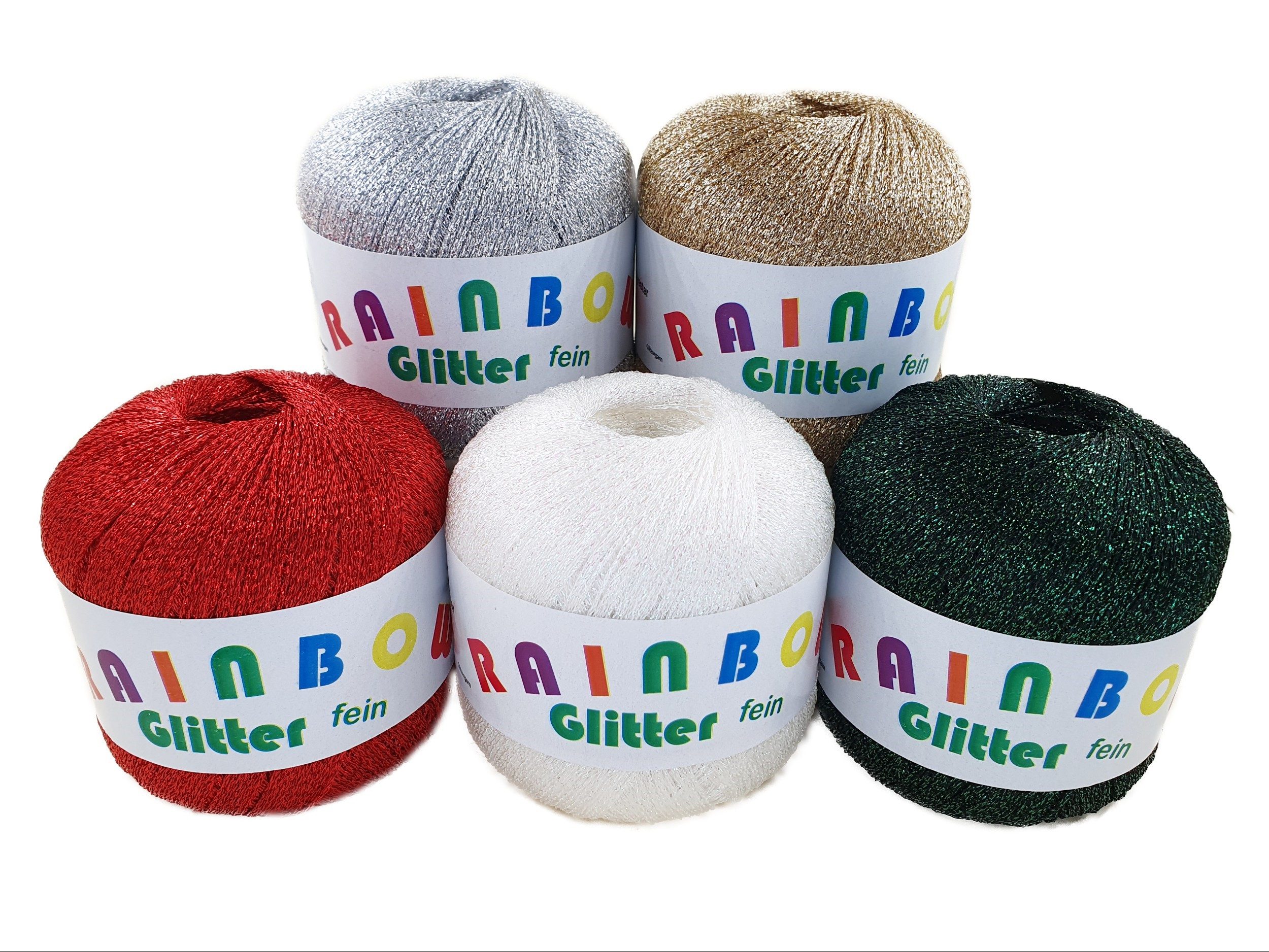 NOGA EFFEKTGARN GmbH Rainbow Glitter fein - feines Glitzer-Bändchengarn auf 25 Gramm Knäuel Effektgarn – Bild 4 von 4