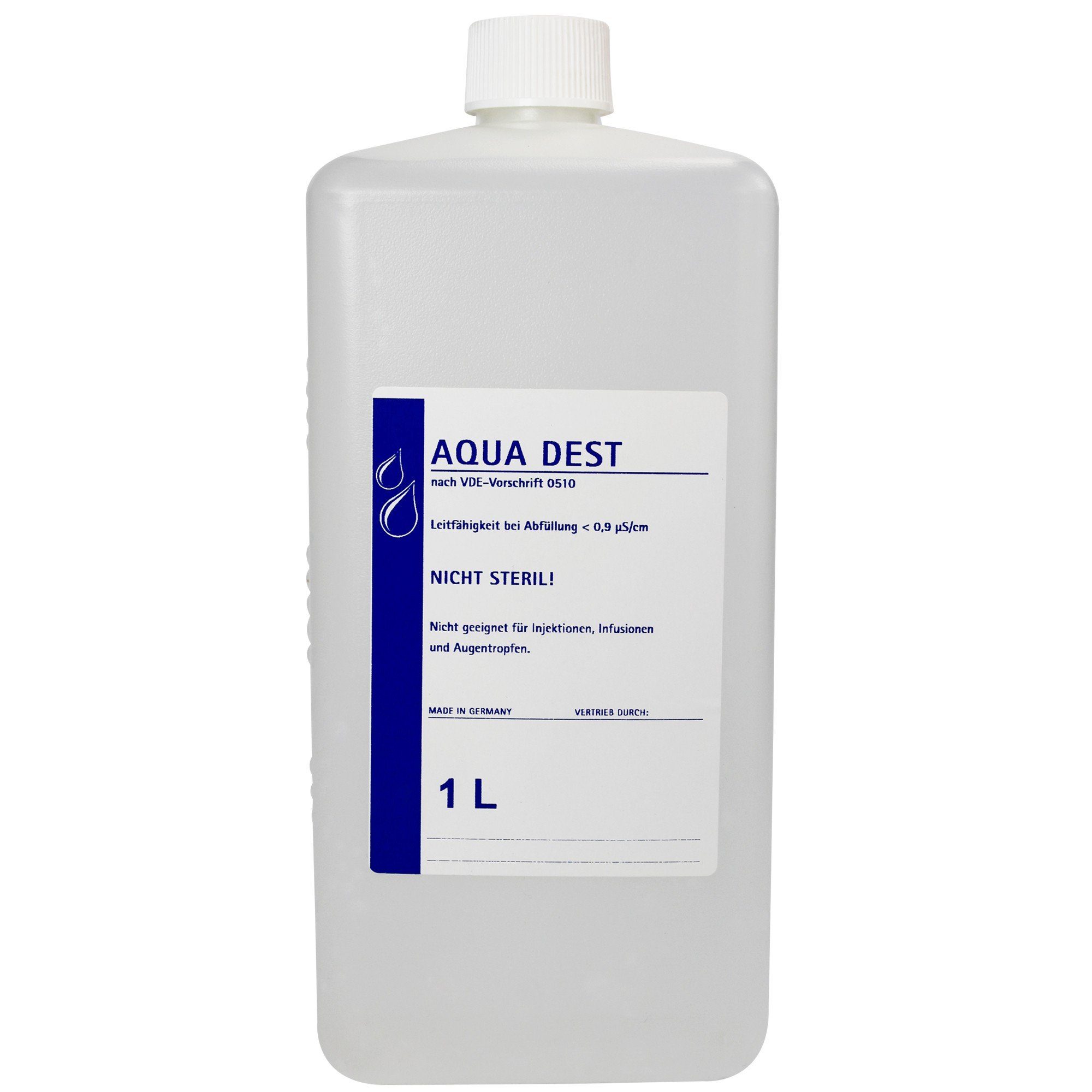 SANISMART Bügelwasser 23 x Aqua Dest 1 L destilliertes Wasser reines Wasser