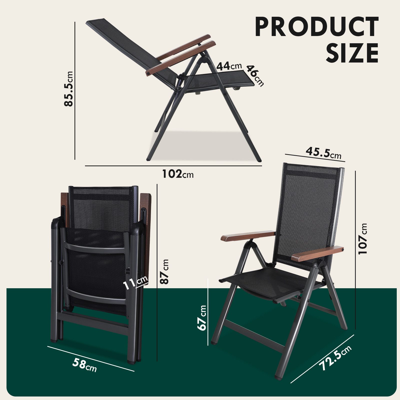 CCLIFE Klappstuhl Gartenstühle Klappstuhl Aluminium Gartenmöbel Set, 2er Se günstig online kaufen