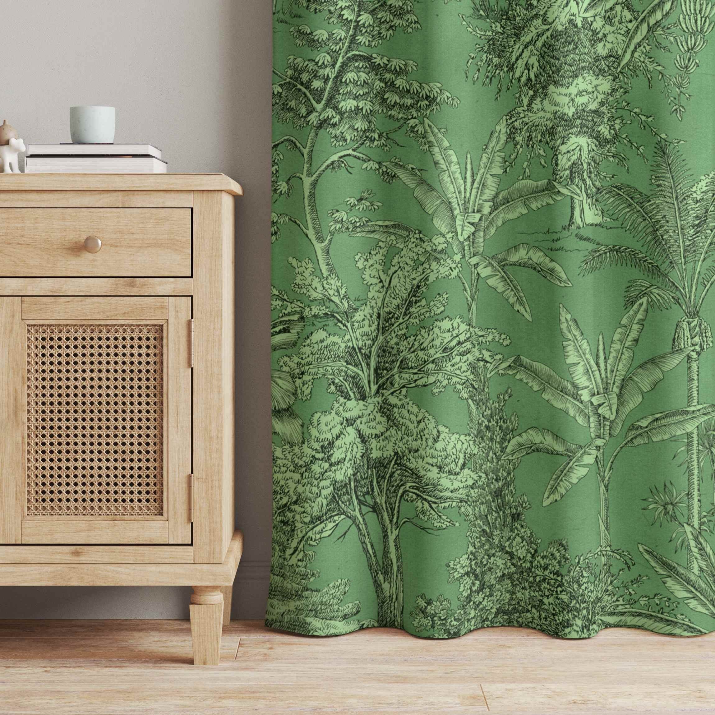 Bilderdepot24 Vorhang Gardine Natur Tropisch Kupferstichanmutung günstig online kaufen