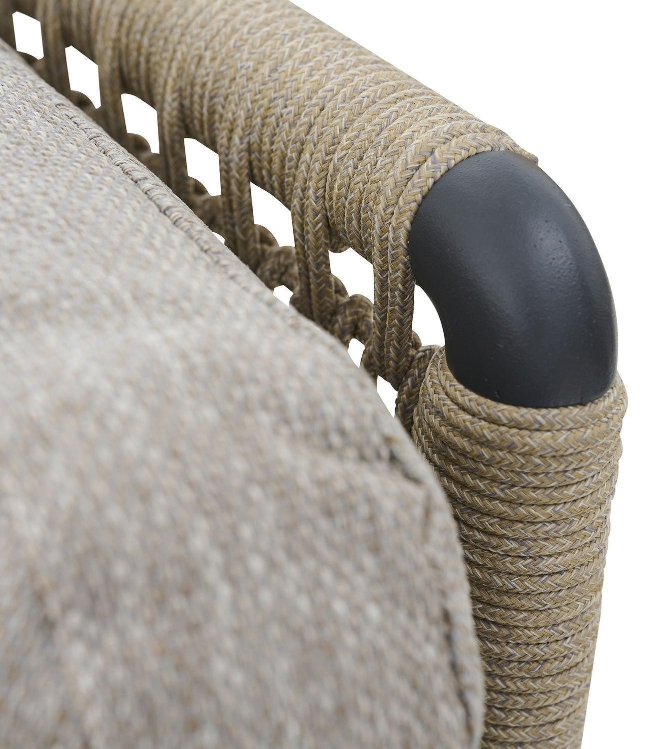 MONDO Gartenbank LATEA, Anthrazit, Grau, Taupe, Aluminium, mit Kissen, verstellbare Rückenlehne, B 86 x H 152,5 x T 92 cm