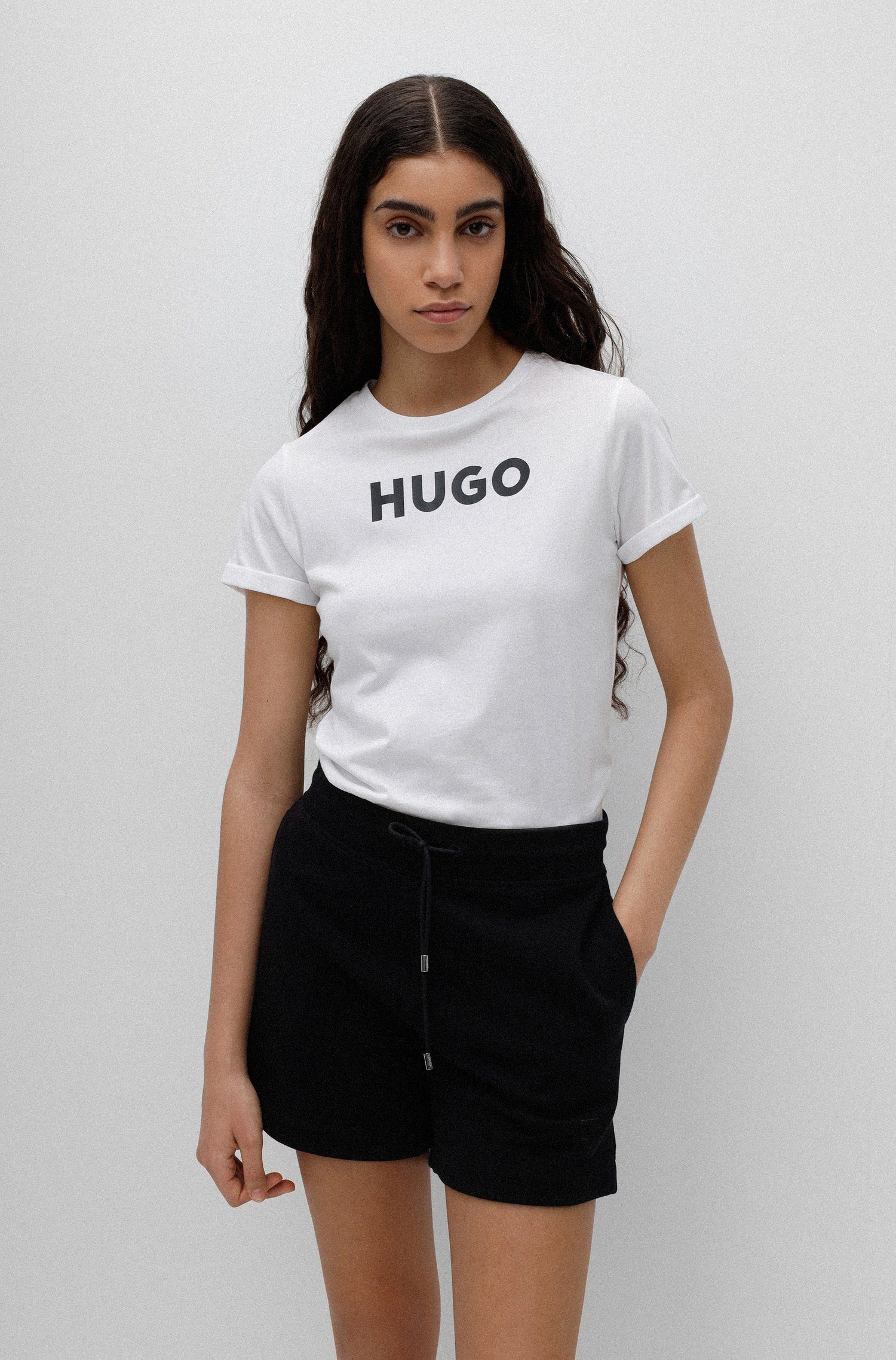 HUGO T-Shirt The HUGO Tee Weiß (100) (1-tlg)