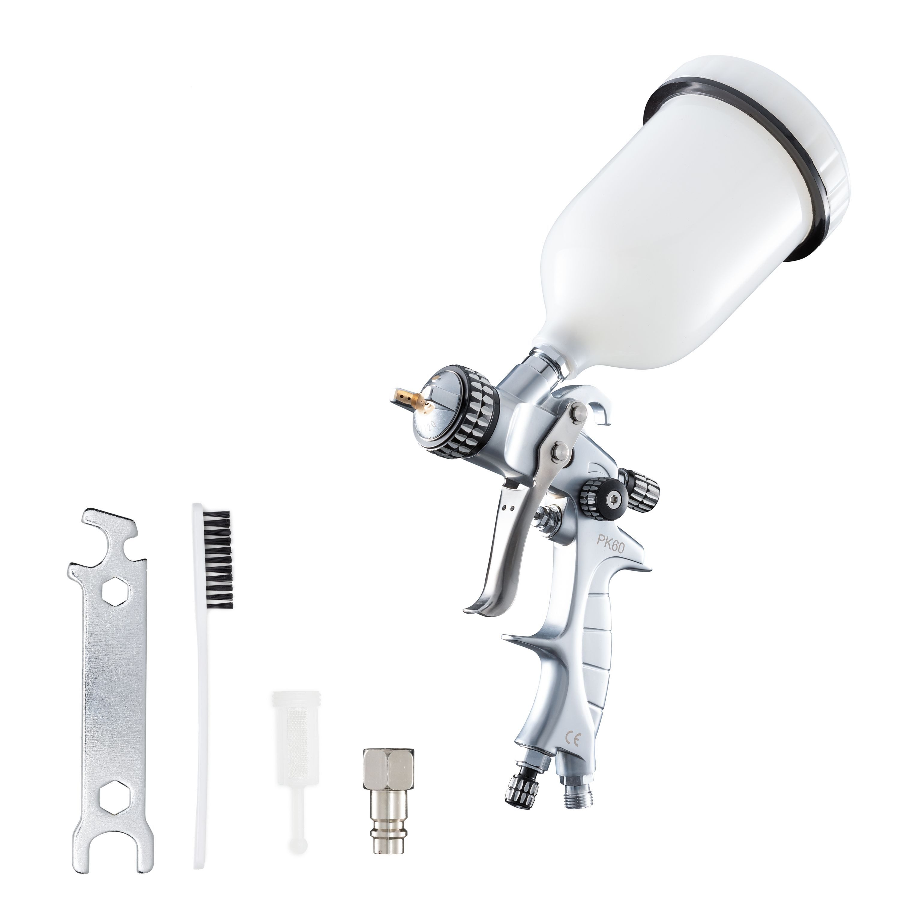 BENBOW Lackierpistole PK60 Lackierpistole, PK60 Lackierpistole HVLP, Düse 1,4 mm, 600 ml Kunststoffbecher