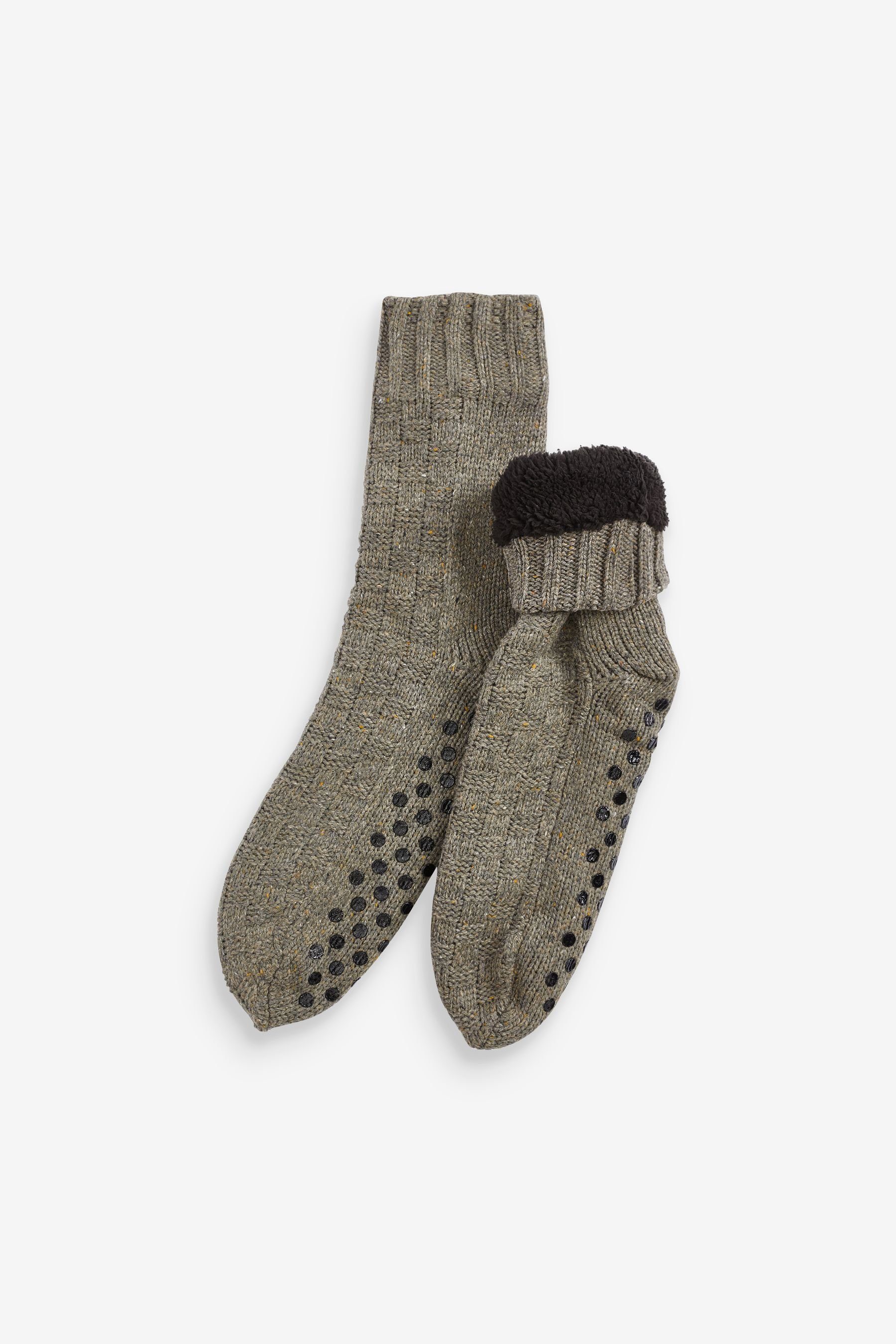 Next Haussocken Basket Texture Zopfmuster (1-Paar) Weave Neutral mit Slipper-Socken