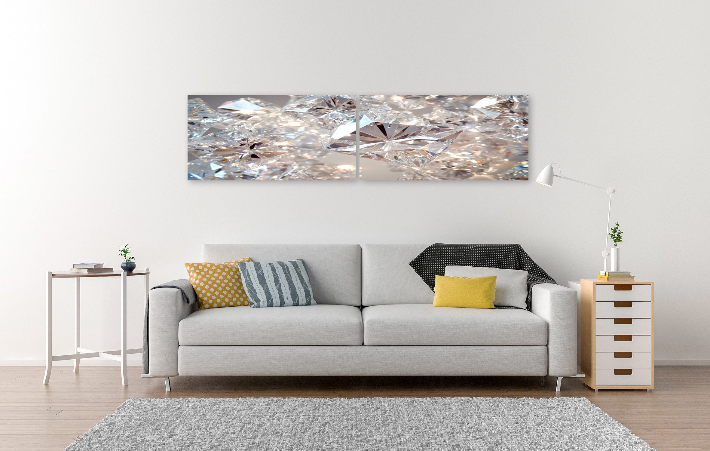 islandburner Leinwandbild, Funkelnde Diamanten in Nahaufnahme günstig online kaufen