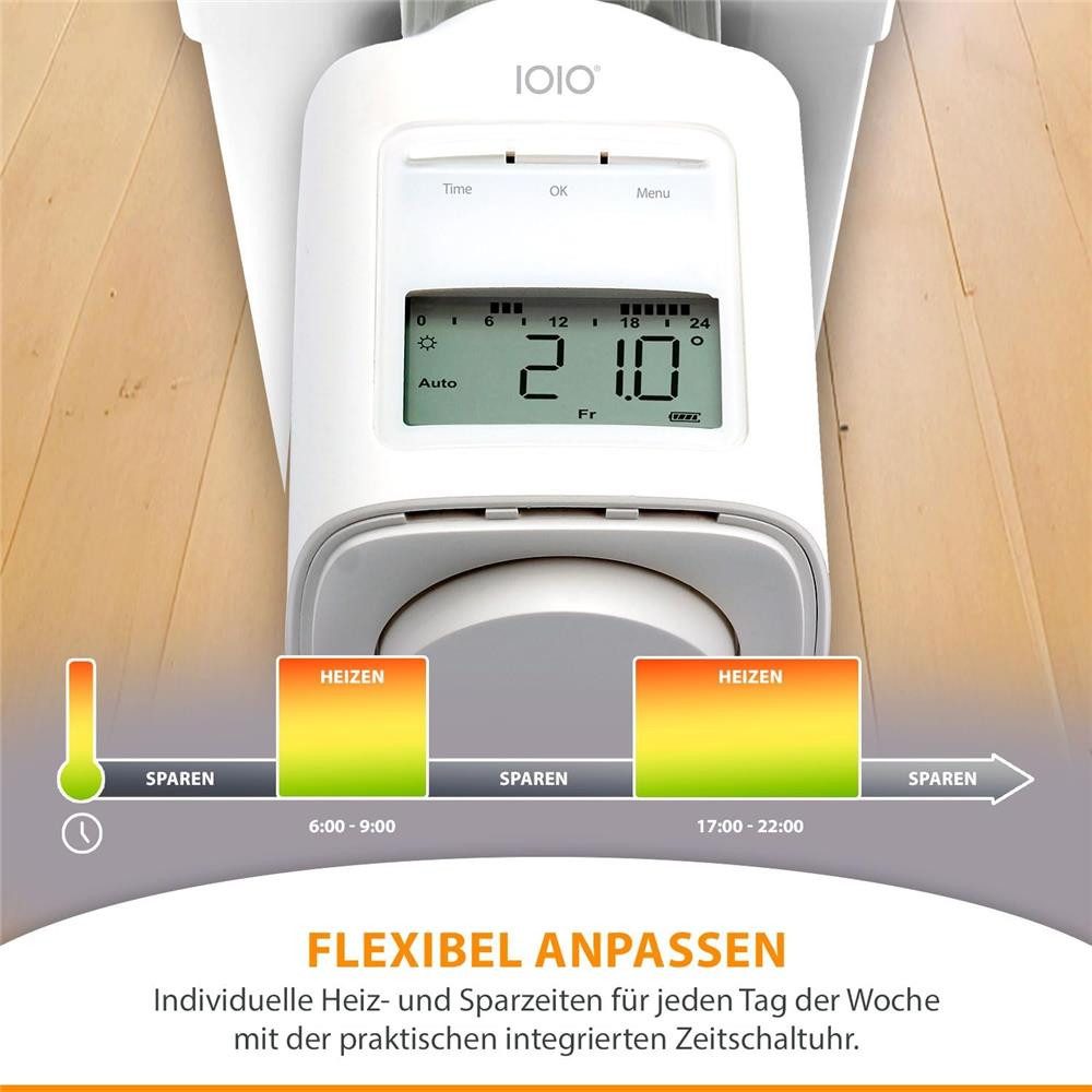 IOIO Heizkörperthermostat HT 2000/23 Heizungsthermostat digital programmierbar LCD Display, (6er Pack) Heizungsregler elektronisches Thermostat Batterie Heizkör – Bild 4 von 5