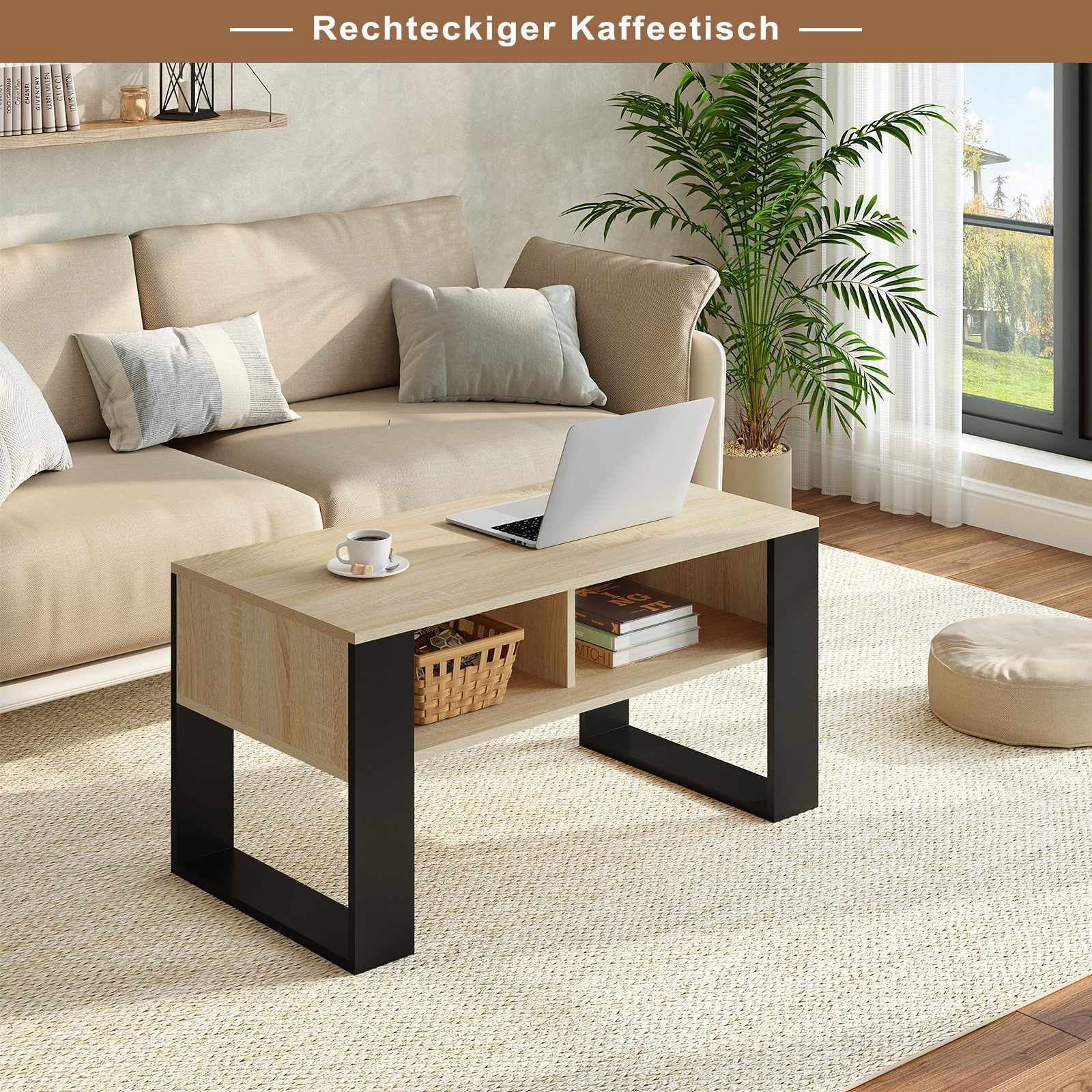 Woltu Wohnzimmertisch (1-St), modern, Couchtisch, 2 günstig online kaufen