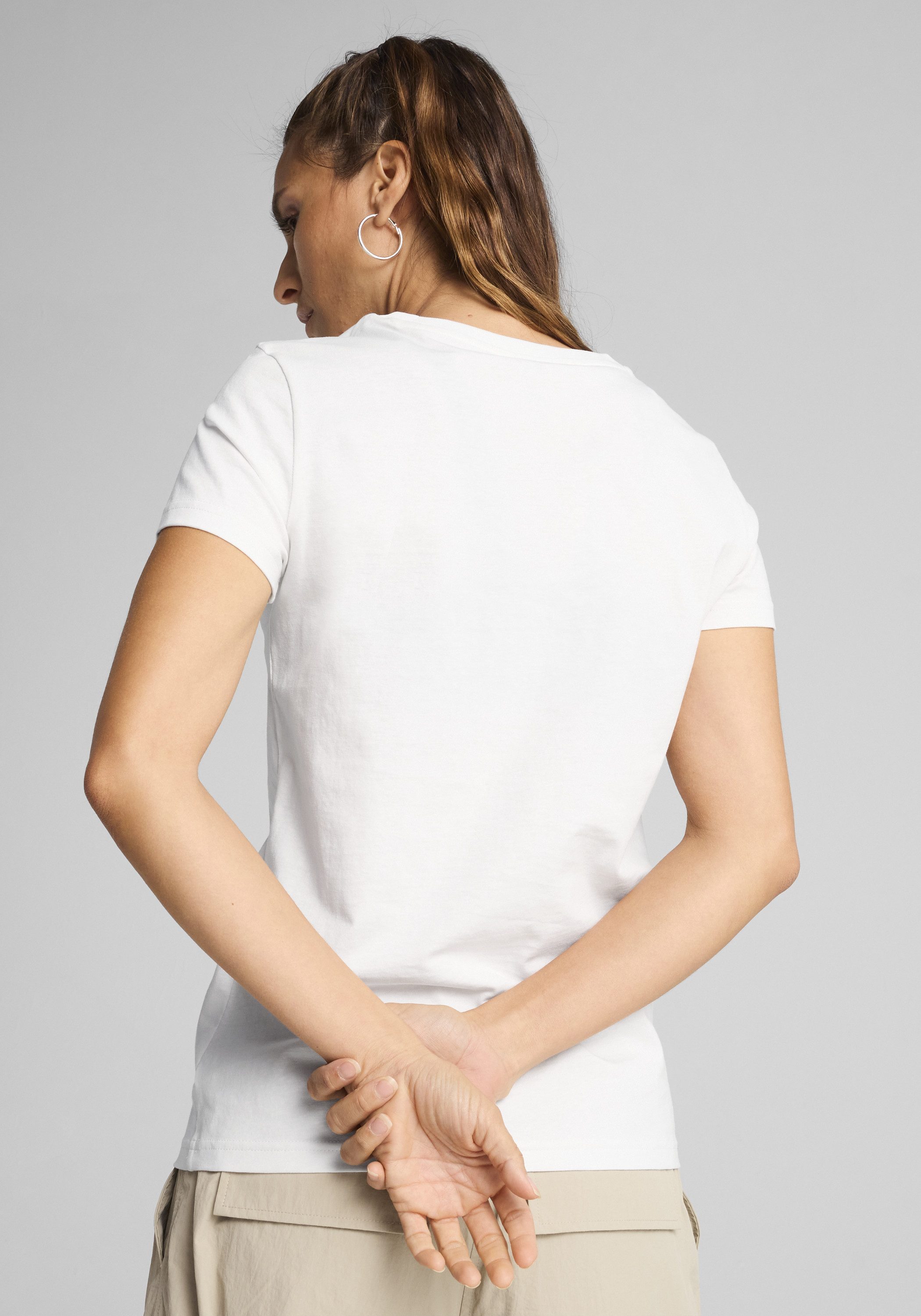 PUMA T-Shirt ESS NO. 1 LOGO METALLIC TEE Regular Fit, Kurzarm, Rundhalsauss günstig online kaufen