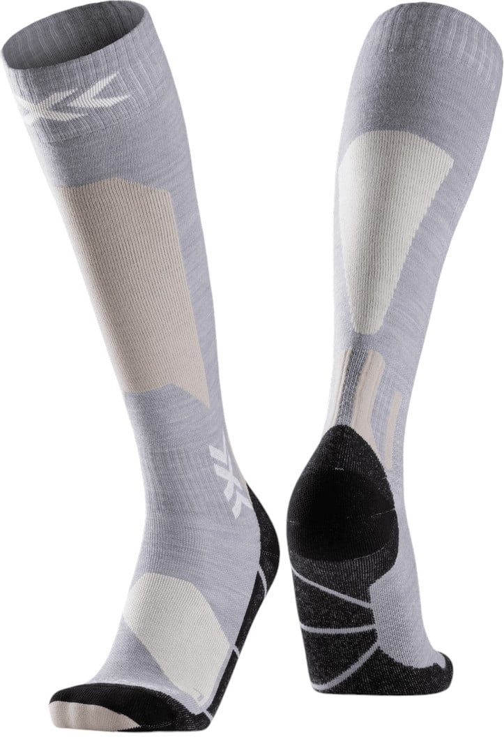 X-Socks Skisocken Ski Discover Merino OTC (Merinowolle) hellgrau Herren - 1 Paar