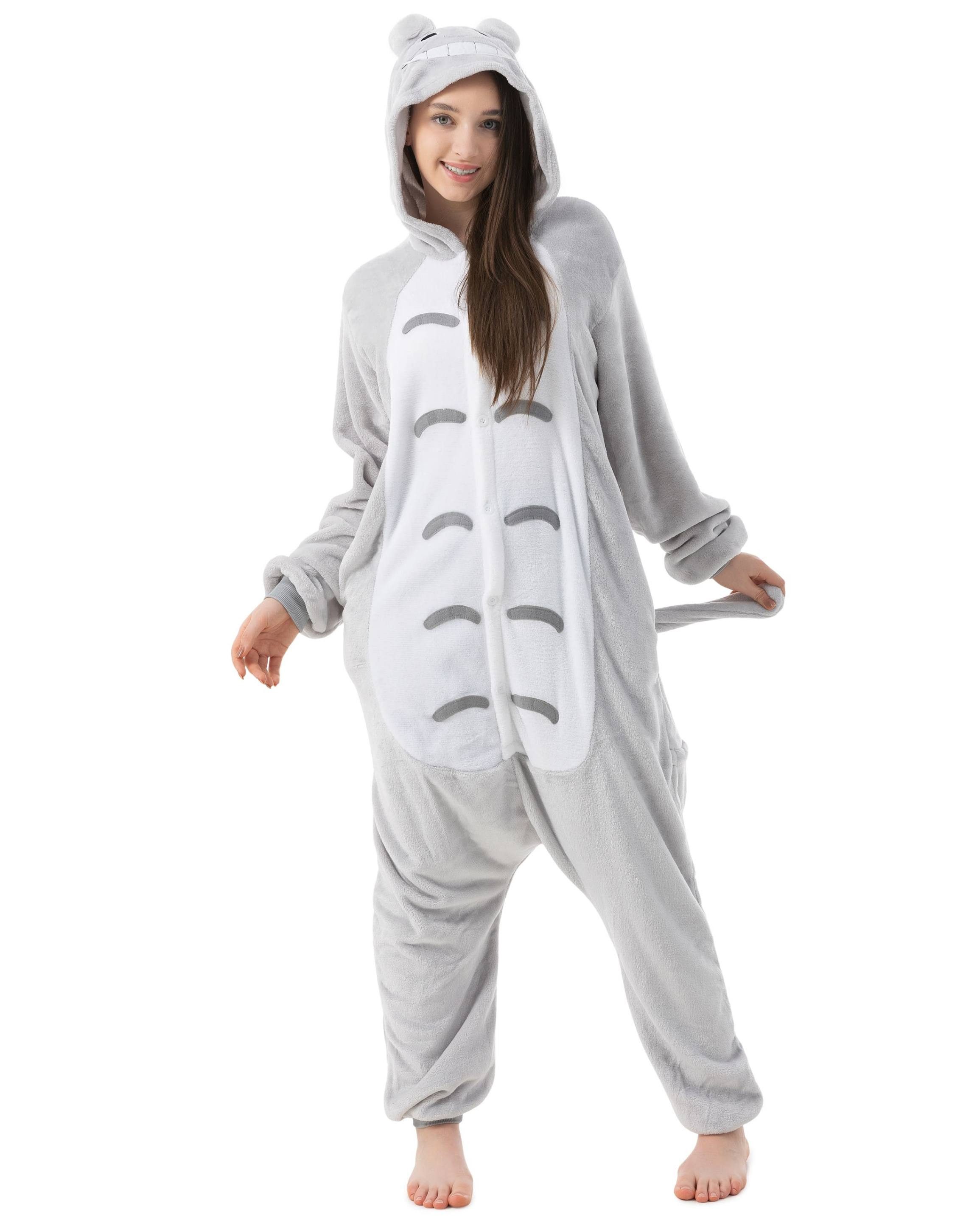 Katara Partyanzug Bauernhoftiere Jumpsuit Kostüm für Erwachsene S-XL, Karneval - Kostüm, Kigurumi - Katze grau-braun L (165-175cm)