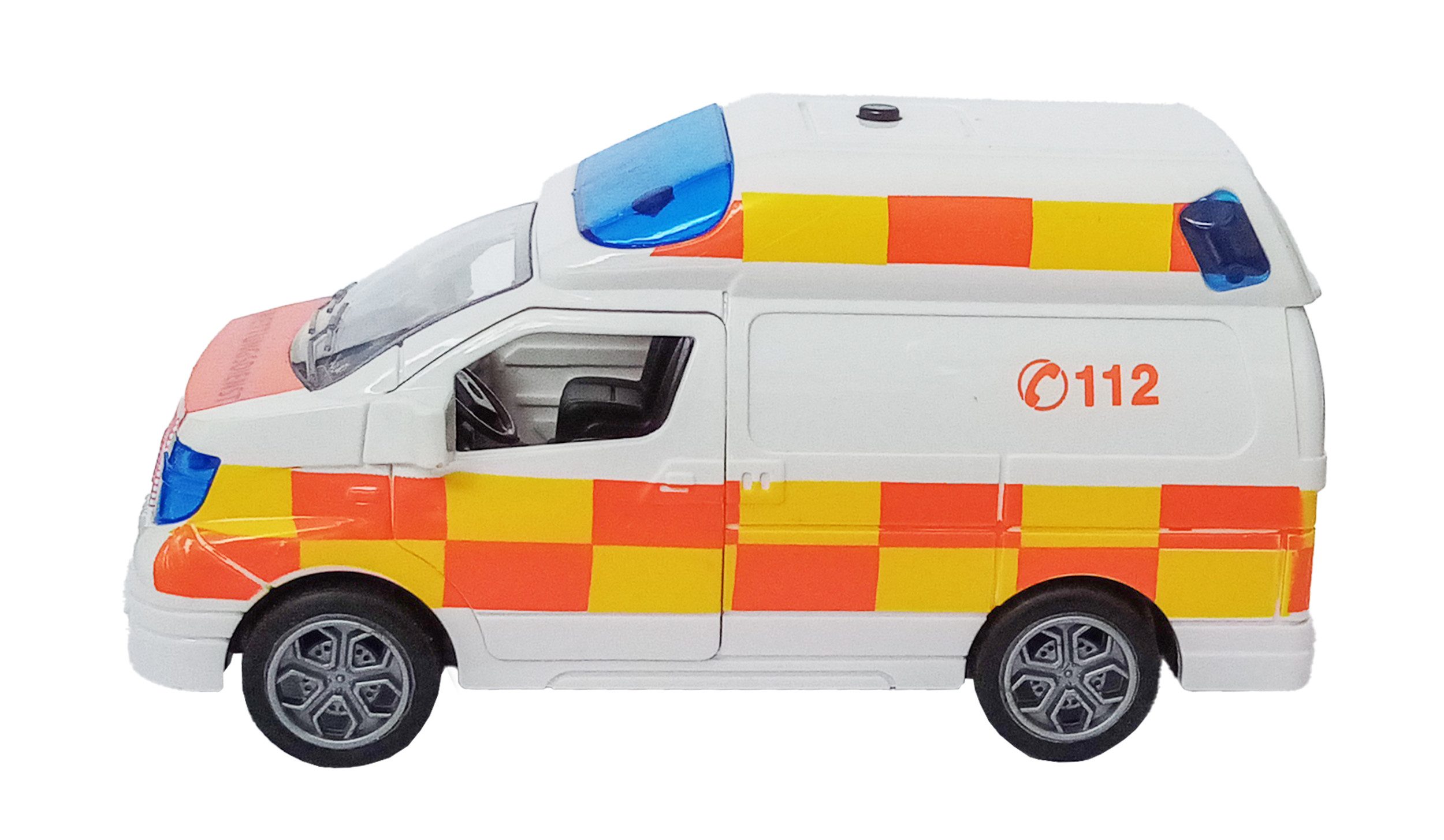 Toi-Toys Spielzeug-Krankenwagen KRANKENWAGEN 112 mit Licht Sound Friktion Rettungswagen 75, Rettungsdienst Ambulance Modellauto Modellbus Bus Spielzeug