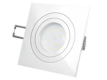 SSC-LUXon LED Einbaustrahler QF-2 LED-Einbauleuchte weiss, flach und schwenkbar mit LED-Modul 230V, Extra Warmweiß
