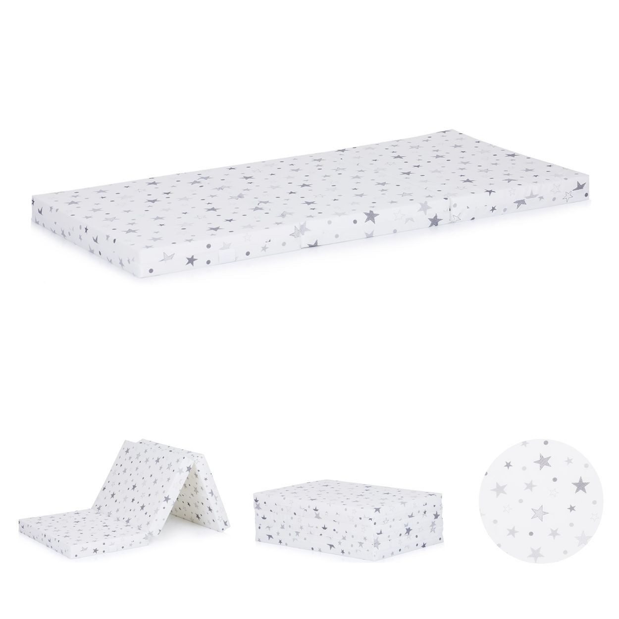 Kindermatratze Babybett Matratze Stars, Chipolino, 6 cm hoch, faltbar, Bezug waschbar, Größe 120 x 60 x 6 cm