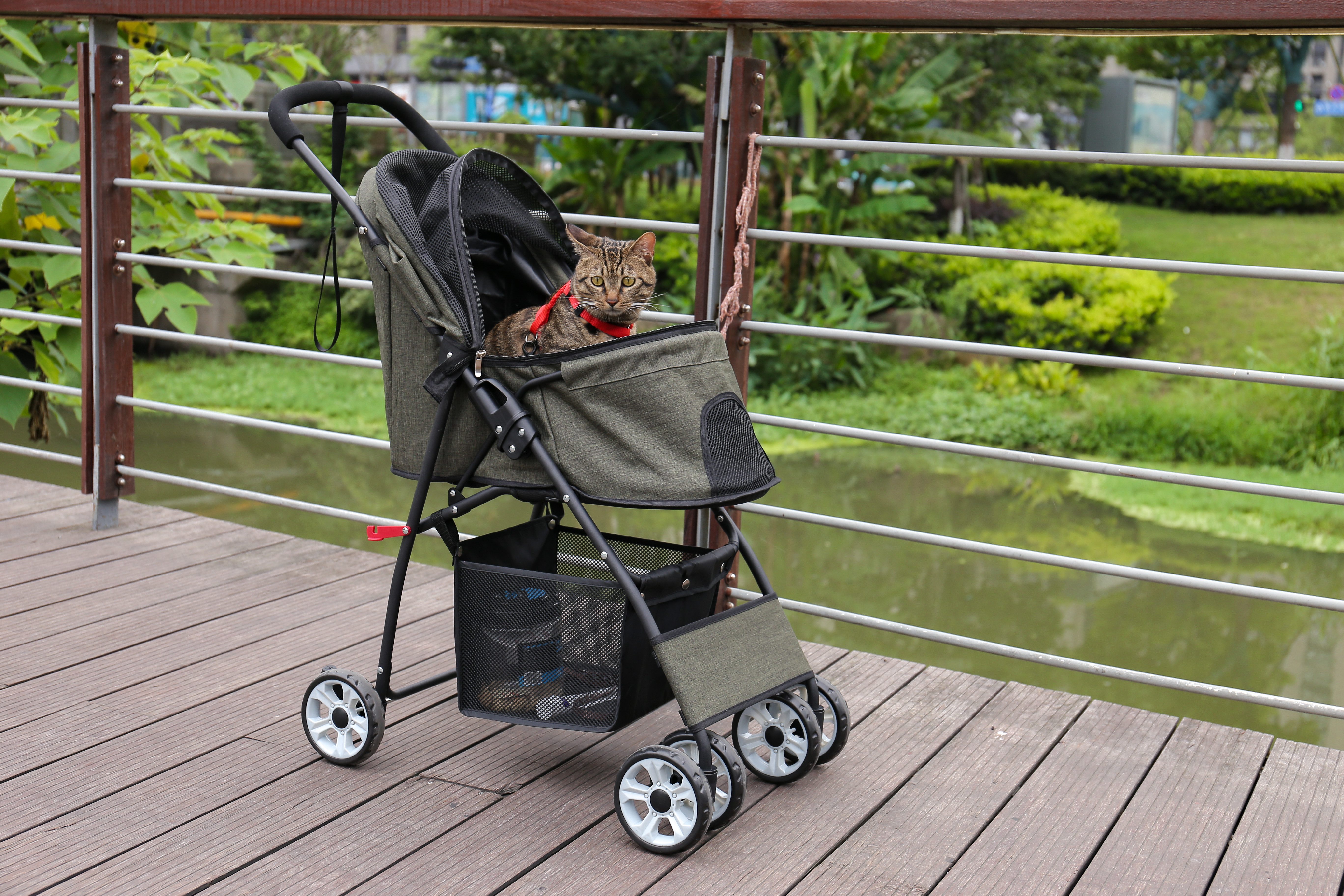 Purpurra Hundebuggy Haustierwagen Haustierbuggy mit Sicherheitsgurt für 1 oder 2 Hunde, (1-tlg)