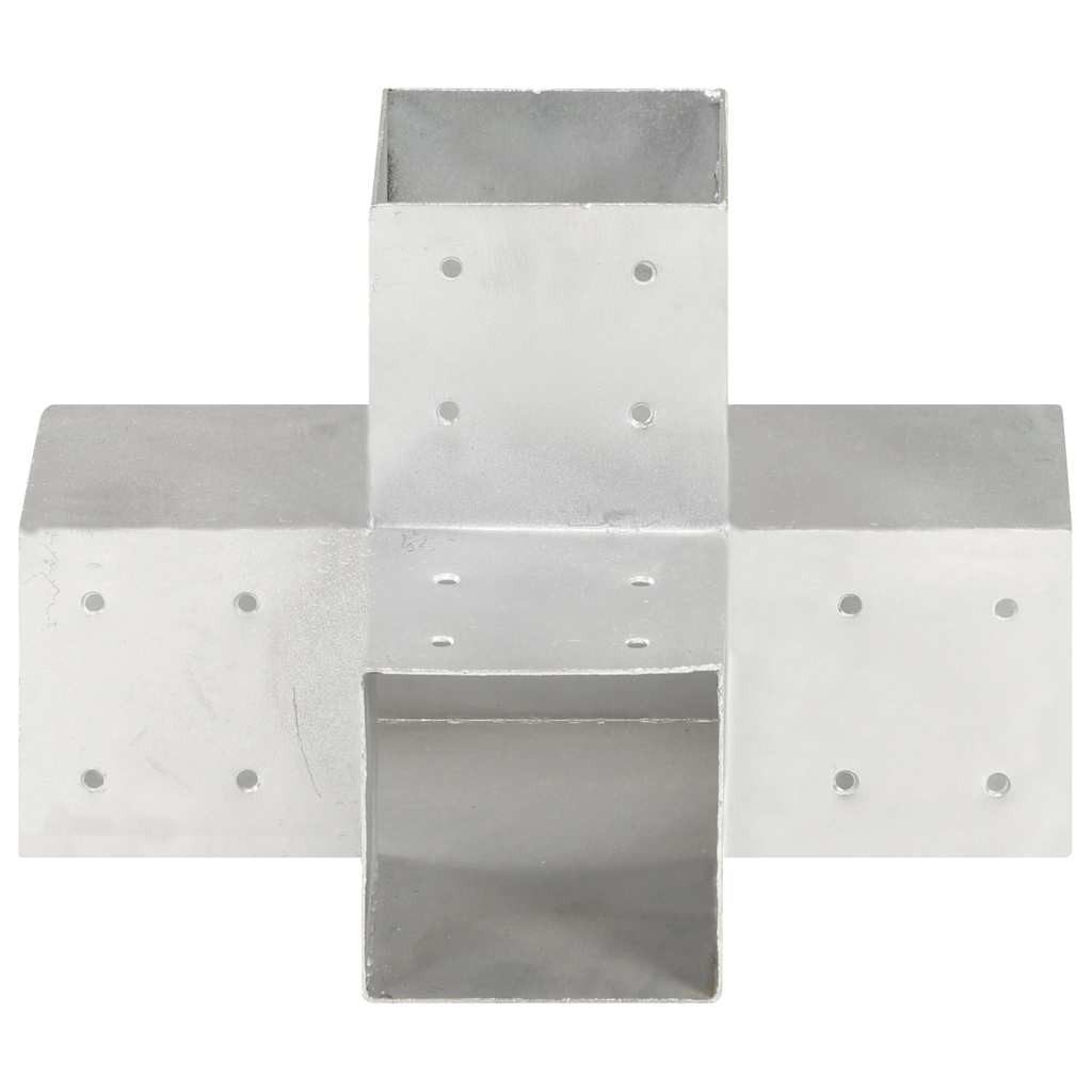 vidaXL Zaunpfosten Pfostenverbinder X-Form Verzinktes Metall 101 x 101 mm, (1-St)