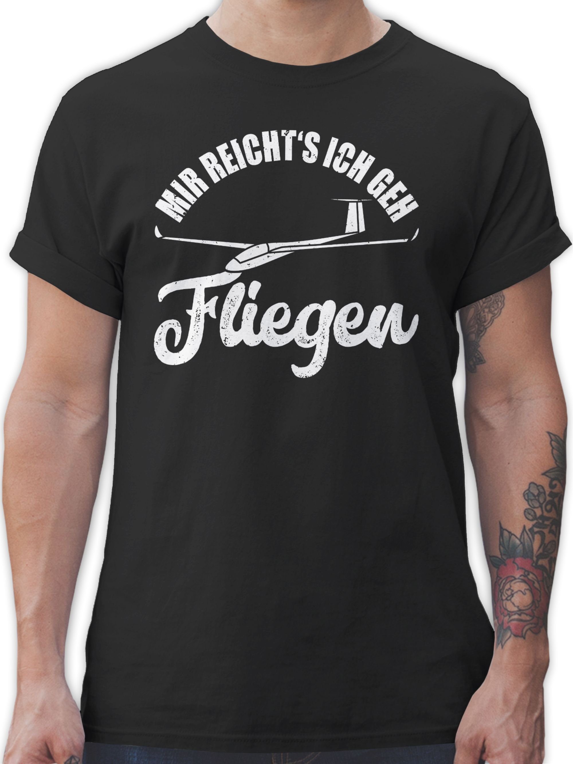 Shirtracer T-Shirt Mir reicht's ich geh fliegen - Geschenk Segelflieger Segelfliegen Sege Beruf und Job Geschenke 02 Schwarz