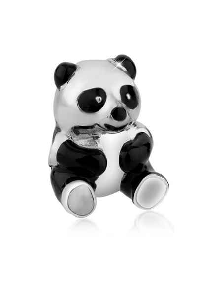 Nenalina Charm-Einhänger Anhänger Panda Bär Bead Emaille 925 Silber