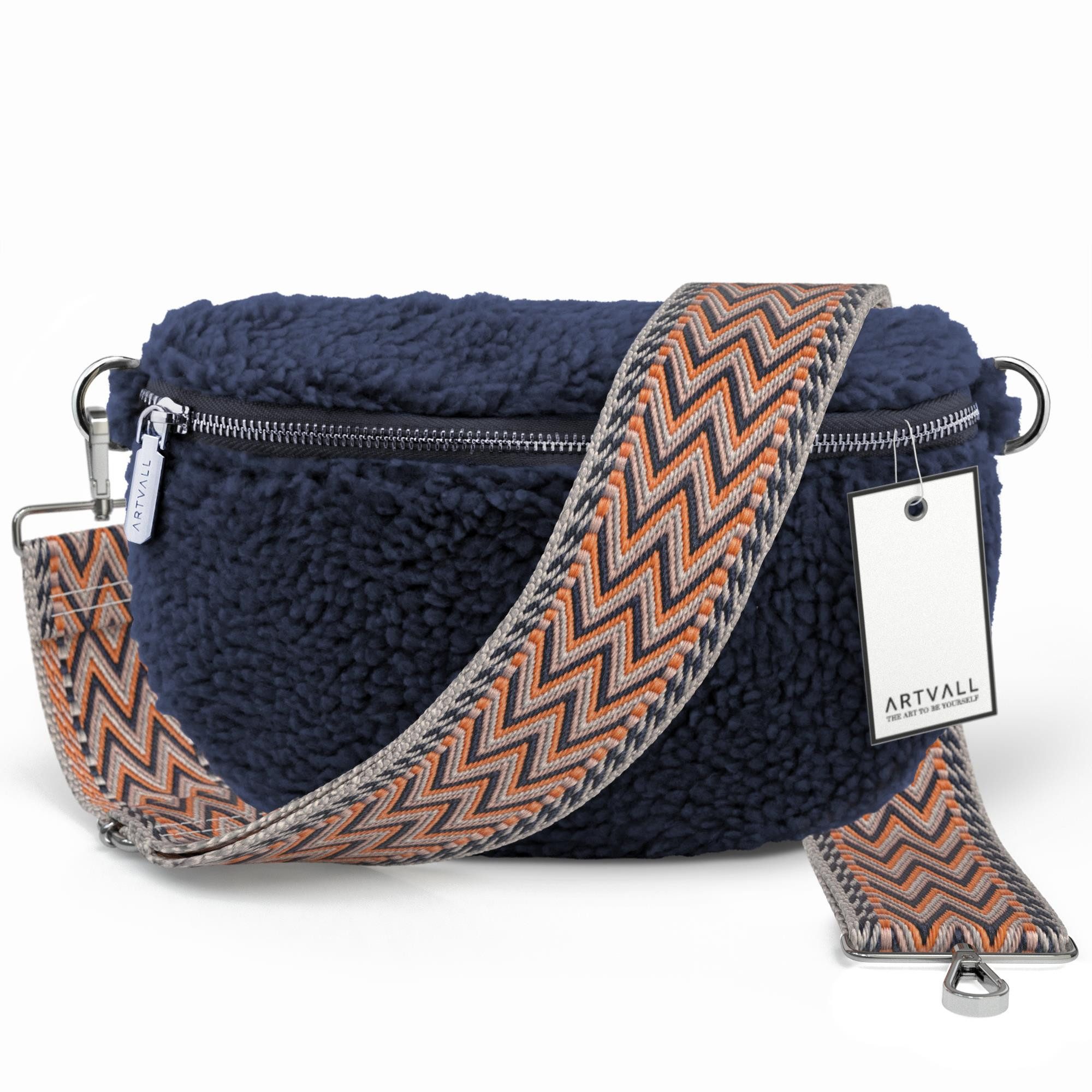 Umhängetasche Teddy Handtasche Damen Brusttasche Dunkelblau