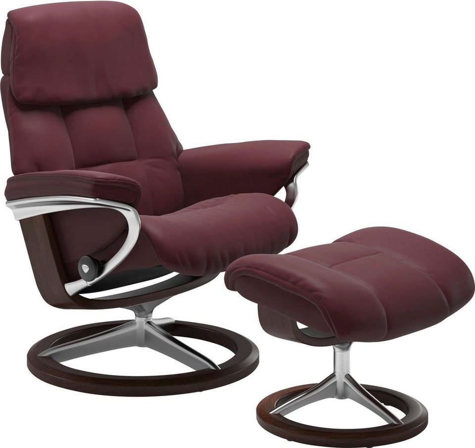 Stressless® Relaxsessel Ruby (Set, Relaxsessel mit Hocker), mit Signature  Base, Größe S, Gestell Eiche, Wenge, Braun & Schwarz