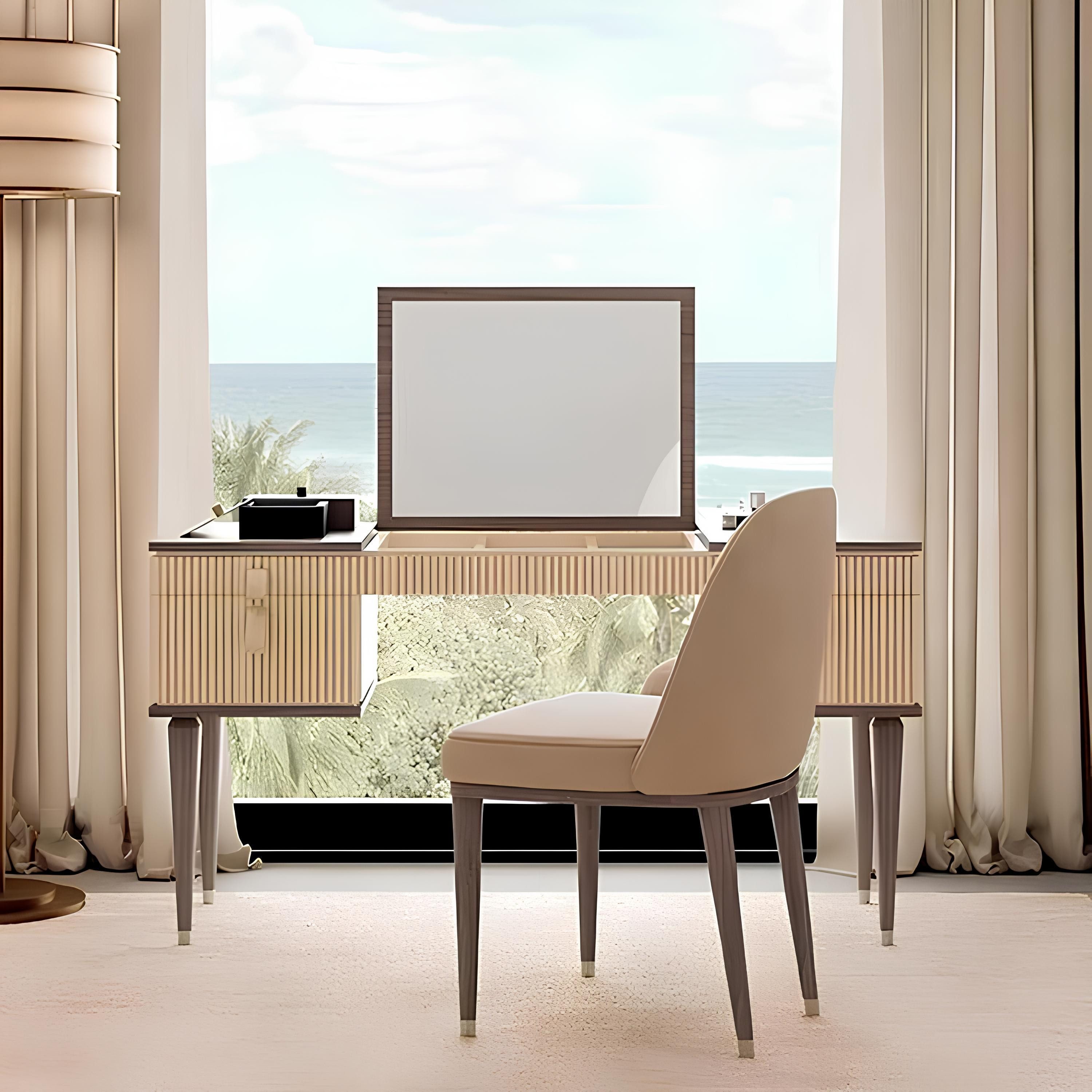 JVmoebel Schminktisch Elegante Hochglanz Konsole mit Spiegel im modernen Design, Made in Europa