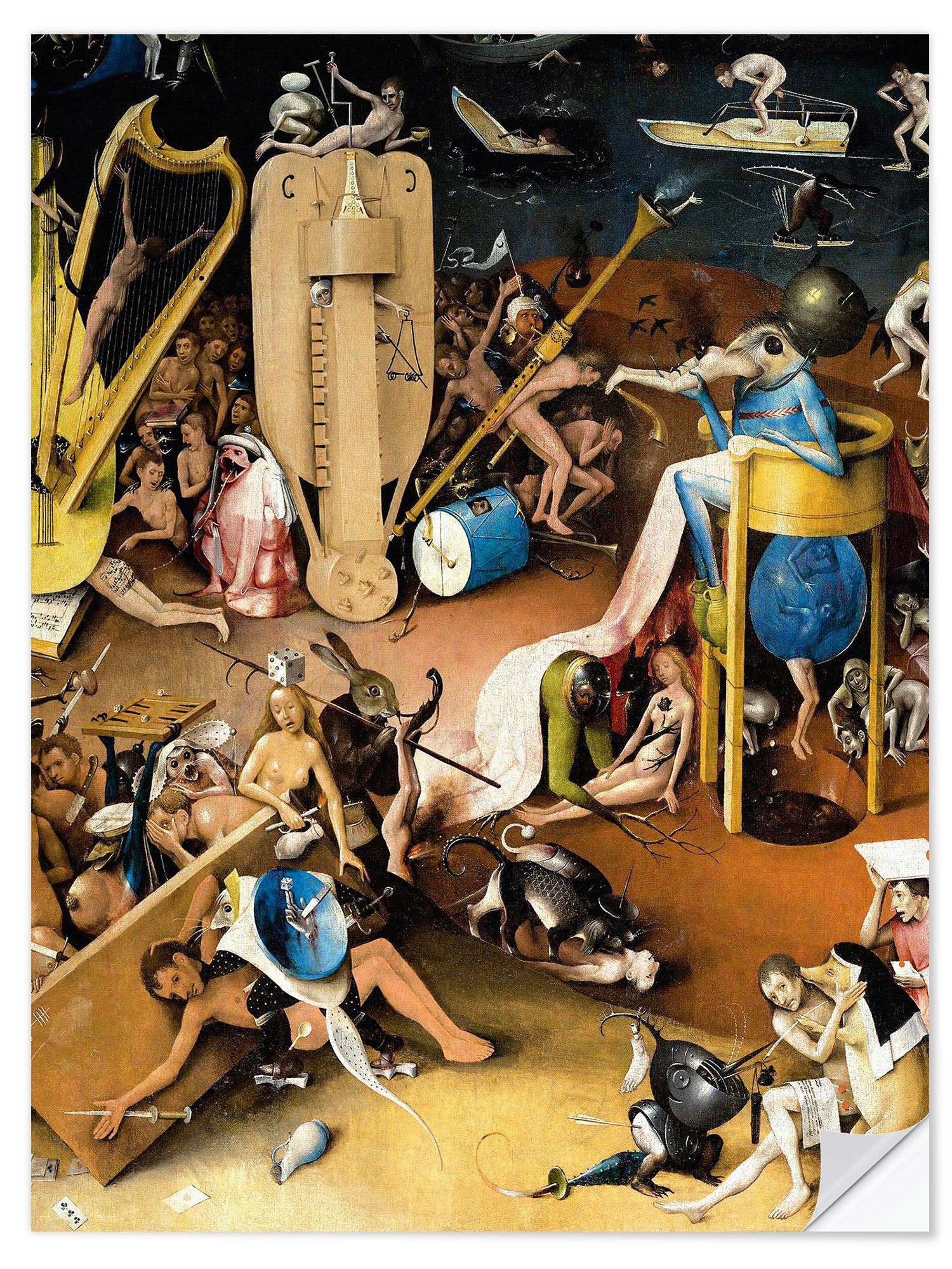 Posterlounge Wandfolie Hieronymus Bosch, Der Garten der Lüste - Die Hölle (Detail) II, Malerei