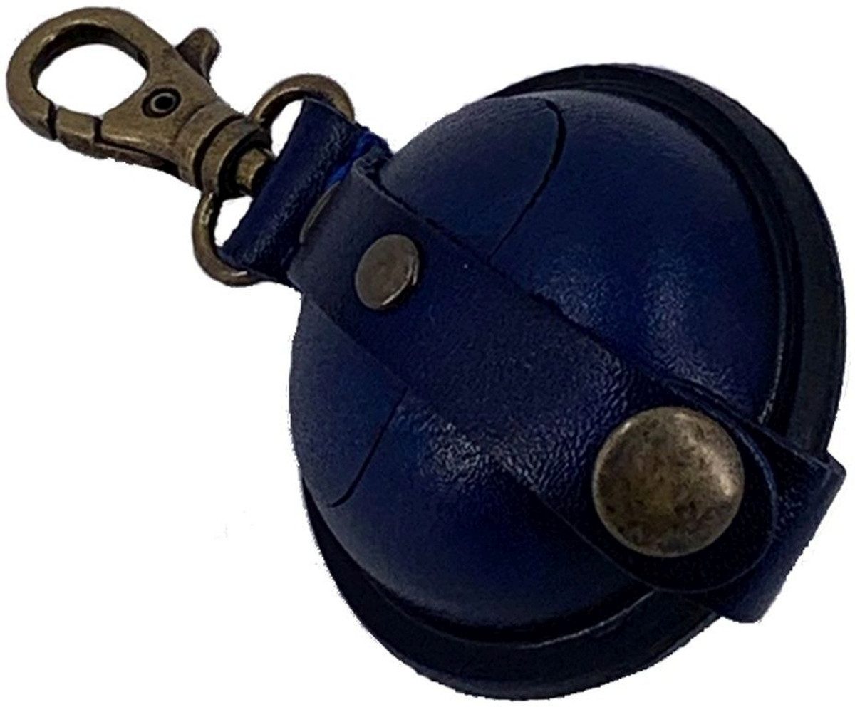 Mika Gürteltasche Mini Schlüsselanhänger / Kleingeldbörse Sattelleder 5cm blau
