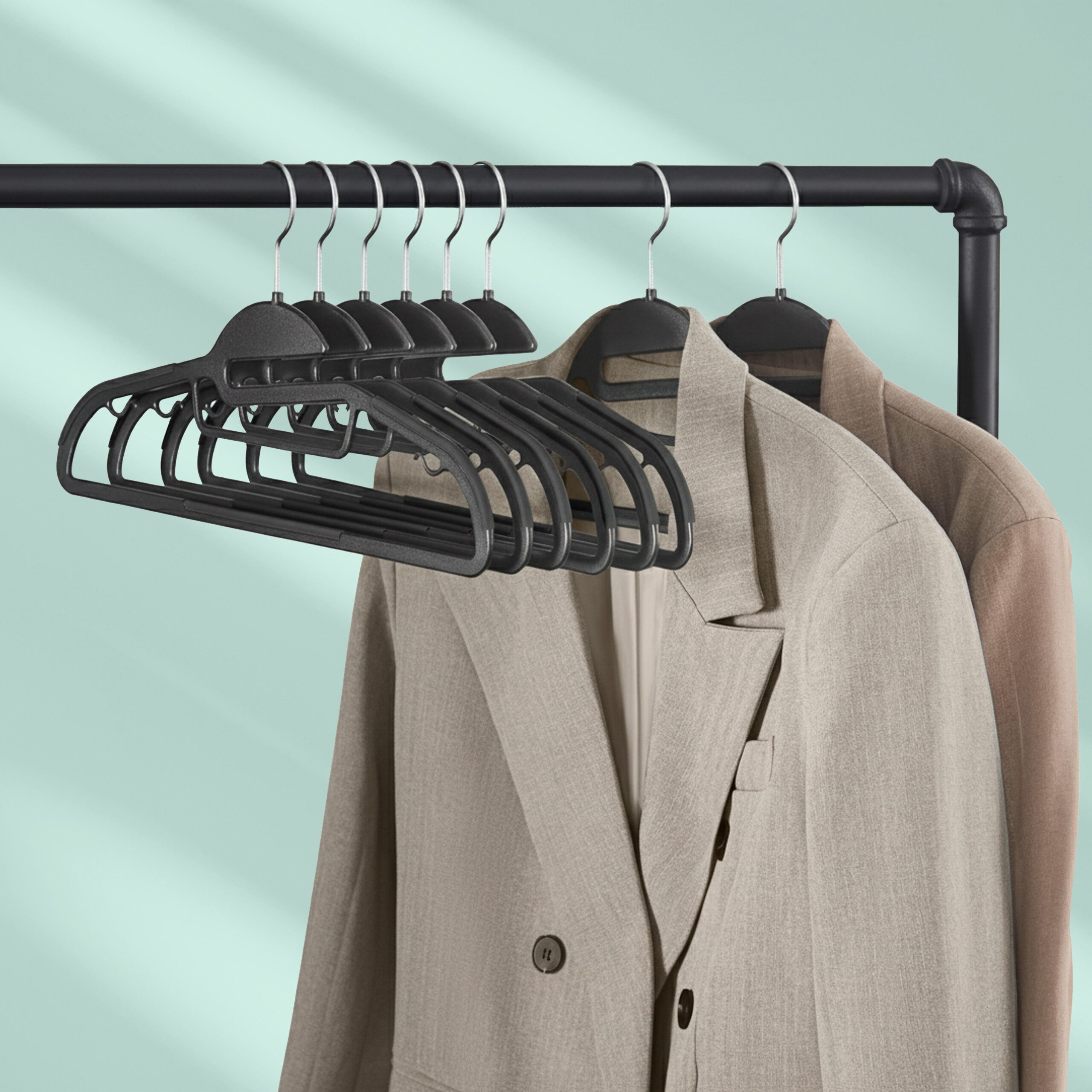 relaxdays Kleiderbügel Gummierte Kleiderbügel im Set, (50er Set), schwarz günstig online kaufen