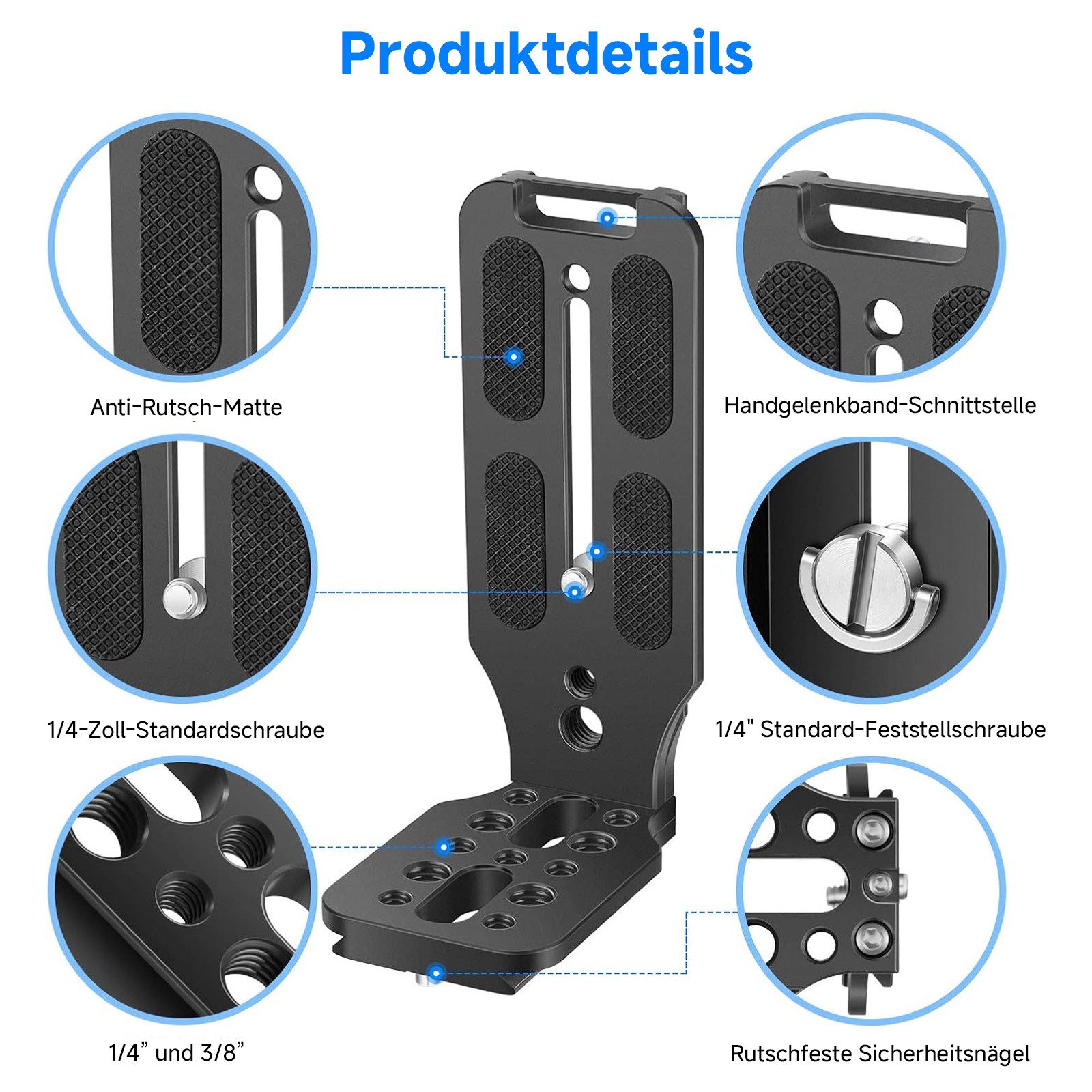 Neewer Kamerahalterung LB-NA1 L-Halterung Arca Swiss kompatibel vertikal, (Packung, LochmaB Befestigung:1/4)