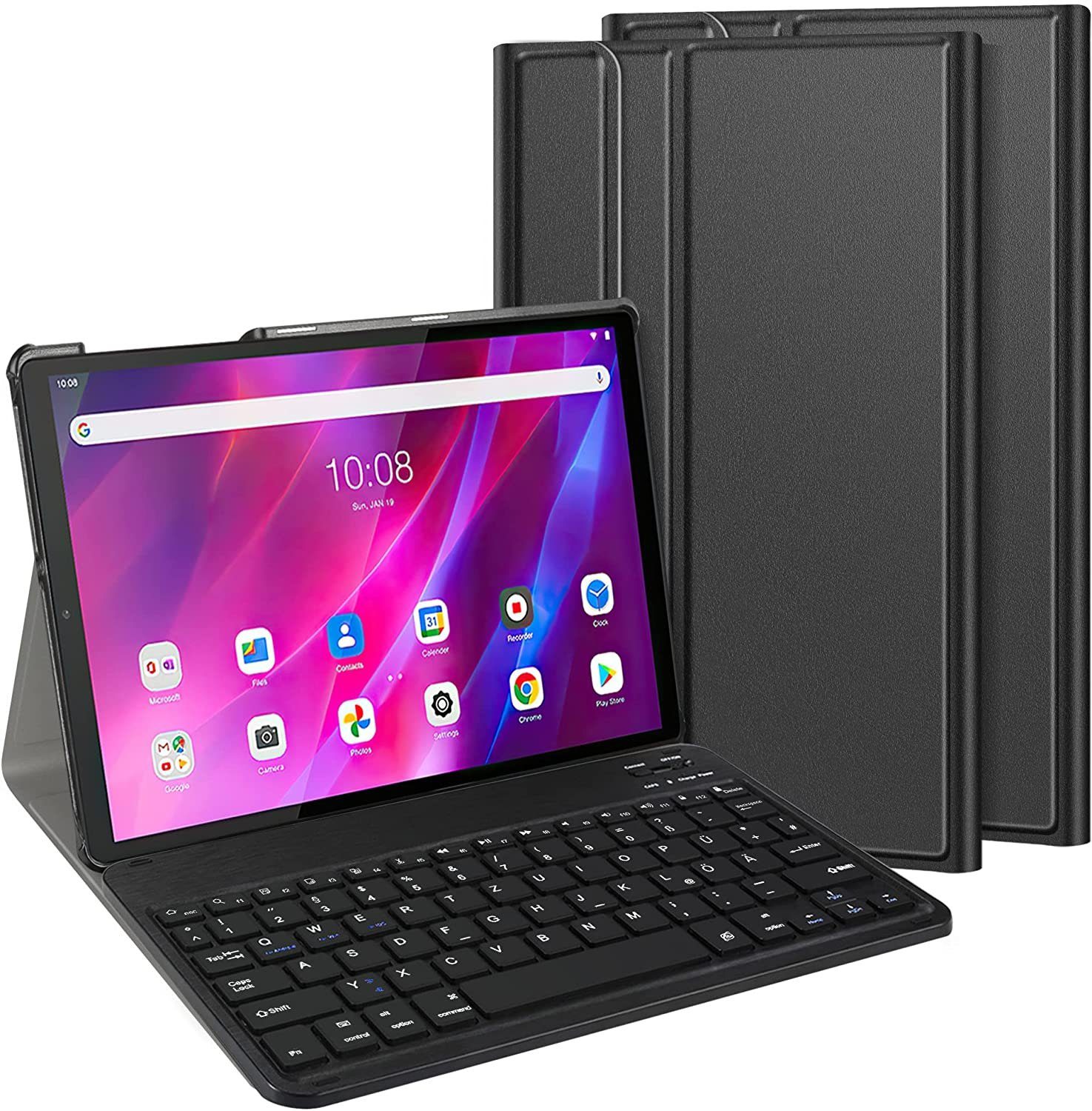 IVSO »Für Lenovo Tab K10 / M10 FHD Plus (deutsche QWERTZ-Tastatur),  Abnehmbare Bluetooth-Tastatur mit Hülle, Standfunktion für Lenovo Tab K10 /  M10 FHD Plus (2. Gen) 10,3 Zoll TB-X606F Schwarz« Tablet-Tastatur online