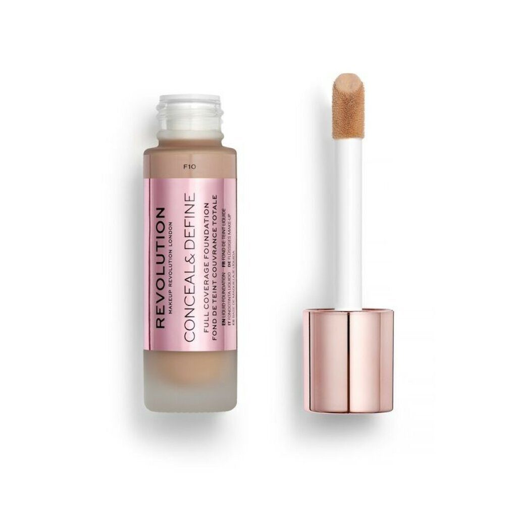 MAKE UP REVOLUTION Concealer Revolution Make Up Conceal y Define Full Coverage Foundation F10