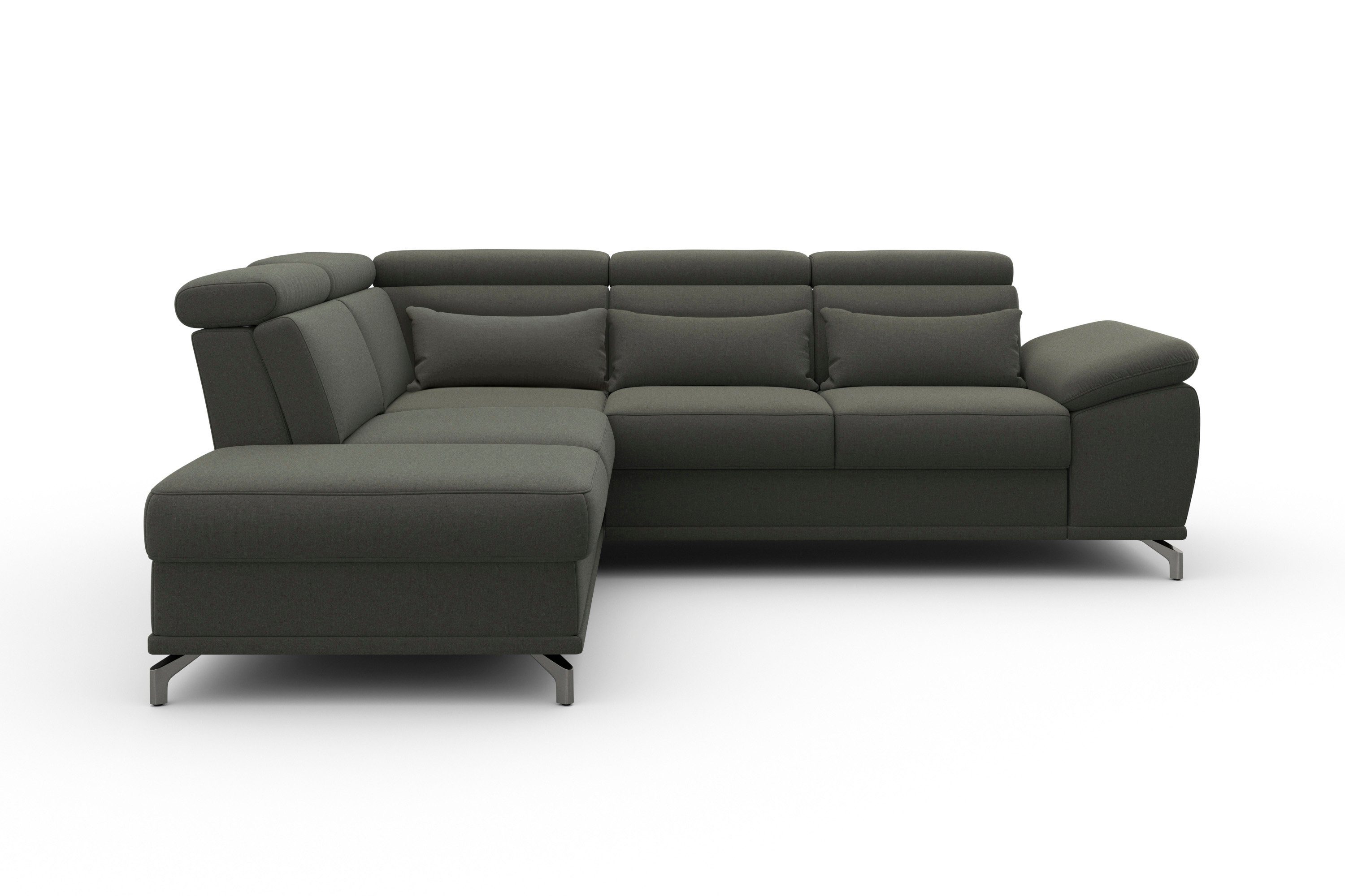sit&more Ecksofa Cabrio L-Form, B: 274 cm, mit Sitztiefen-, Arm- & Kopfteilverstellung, 3 Nierenkissen, Federkern, optional Schlaffunktion und Stauraum