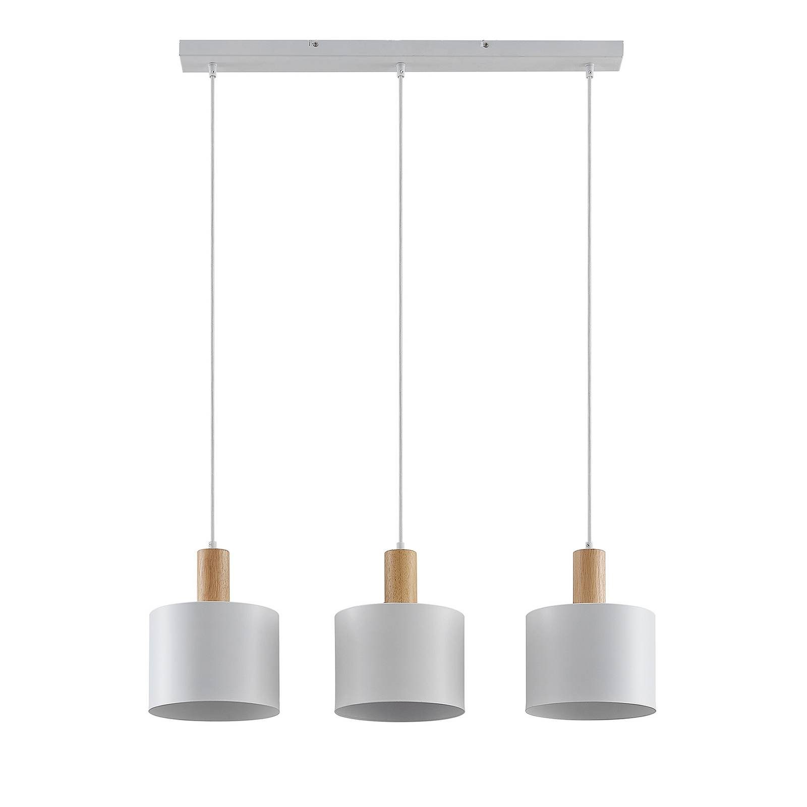 Lindby Hängeleuchte Kadir, Metall, Weiß IP20, 3 x 60 W günstig online kaufen