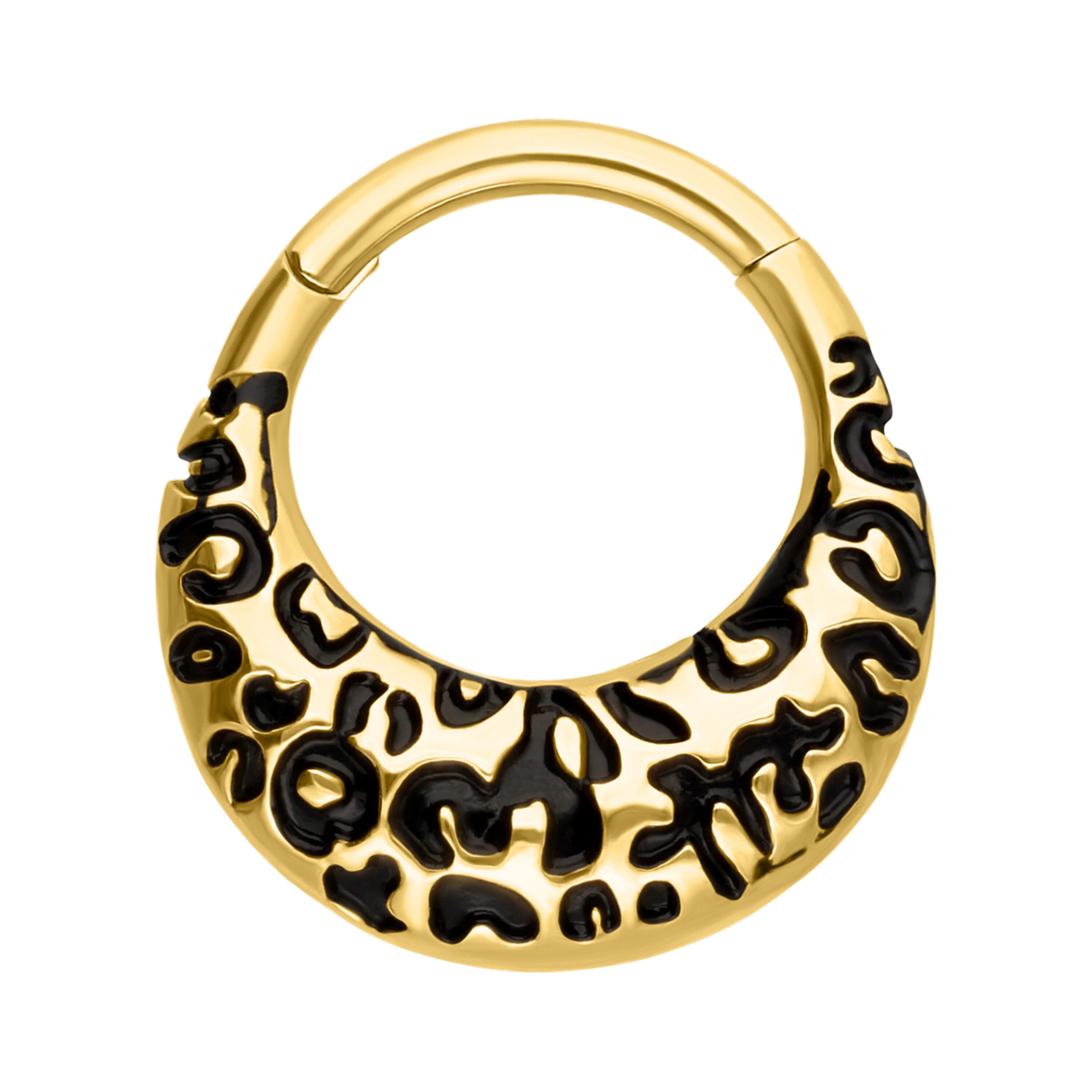 Wildcat Nasenpiercing Leopard Septum Clicker für Ohr, Nase, Durchmesser: 8,0mm, 1 Stück, Titan Grad 23 - wasserfest, hautverträglich, Gold