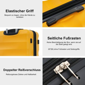 OKWISH Hartschalen-Trolley Koffer, 4 Rollen, TSA-Schloss robuste Hartschale