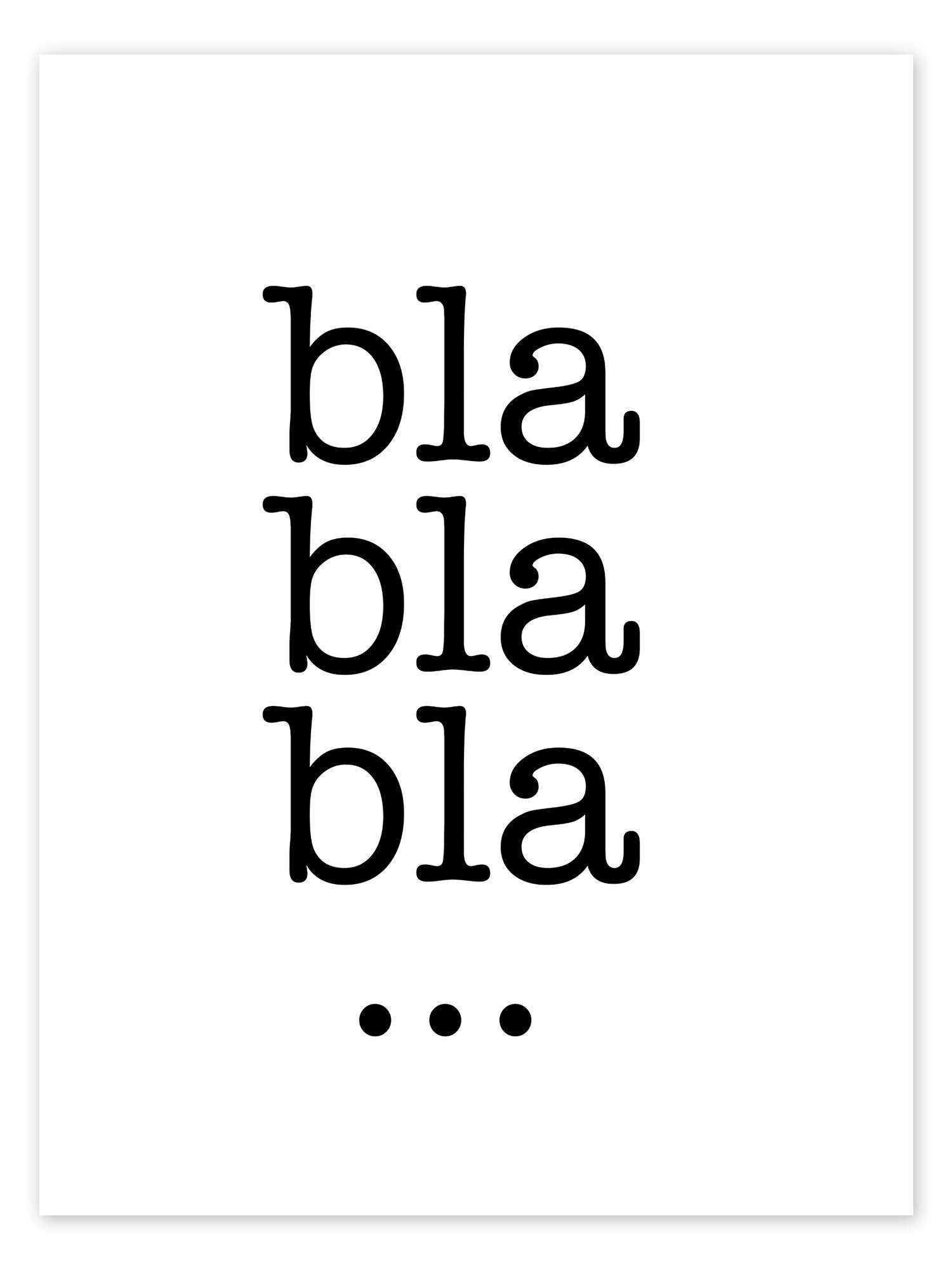 Posterlounge Poster Typobox, Bla bla bla, Klassenzimmer Modern Illustration