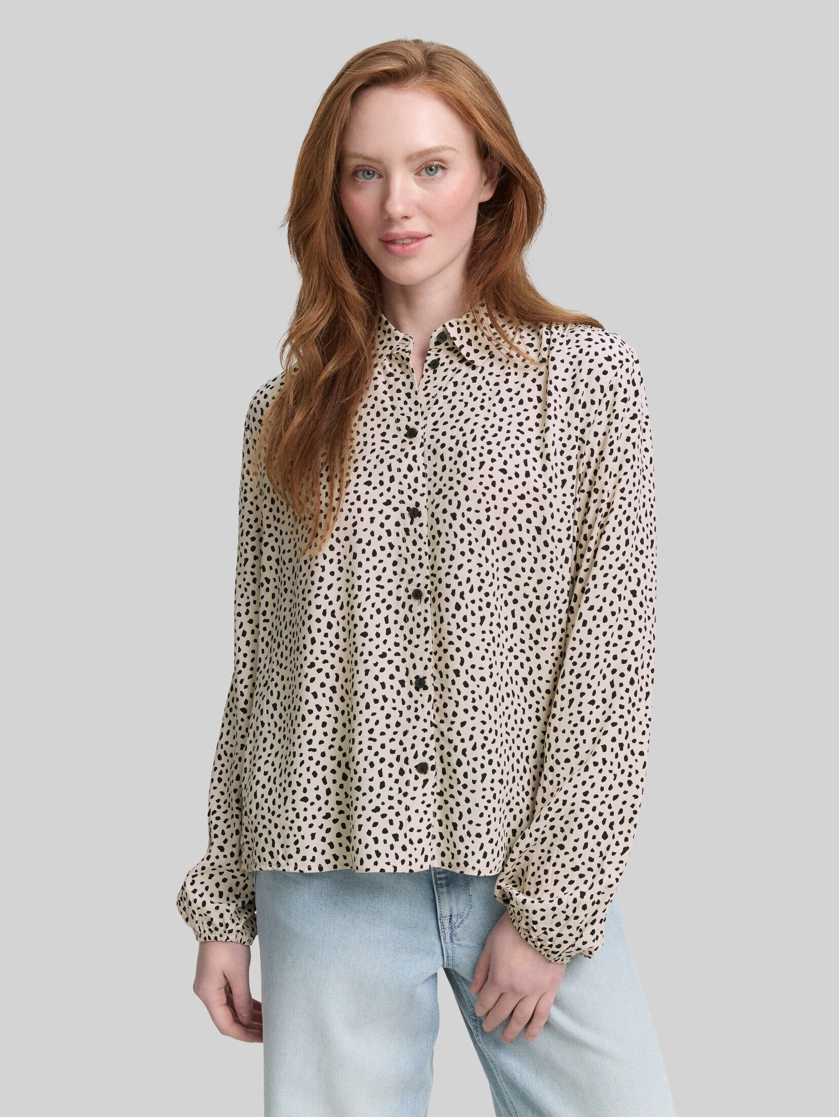 TOM TAILOR Denim Langarmbluse Blusen & Shirts Hemdbluse mit Muster