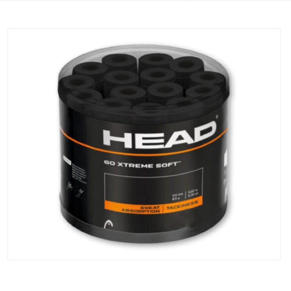 Tennisschläger Griffband für Tennisschläger 60 Stück Schwarz HEAD Xtreme Soft
