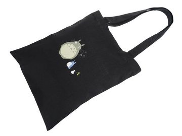 GalaxyCat Umhängetasche Schwarze Tasche für Totoro Fans, Stoffbeutel mit Magnetverschluss, Schwarze Stofftasche mit Totoro