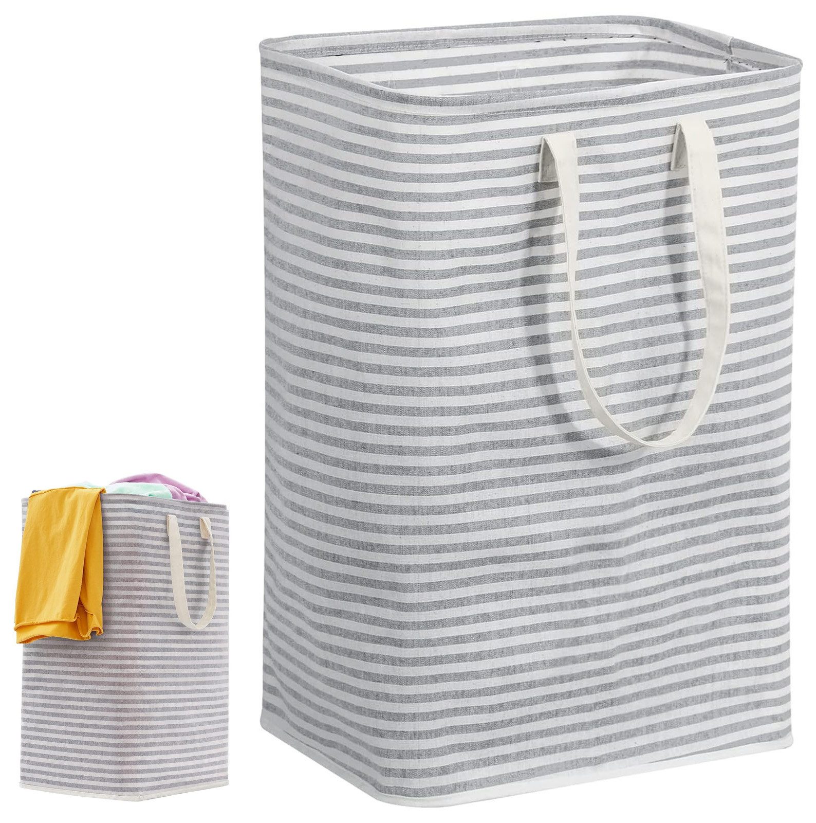 OKWISH Wäschekorb Wäschesack Organizer Wäschebox Сортувальники білизни Wäschetonne 72L Groß (Terylen Stoff faltbar Große Kapazität laundry baskets erweitert Griff, 1 St., Кошики для білизни Wäschetruhe Waschekorbsammler Aufbewahrungskorb), Aufbewahrung Wäsche Kleidung Handtücher Spielzeug Bücher Bettwäsche ..