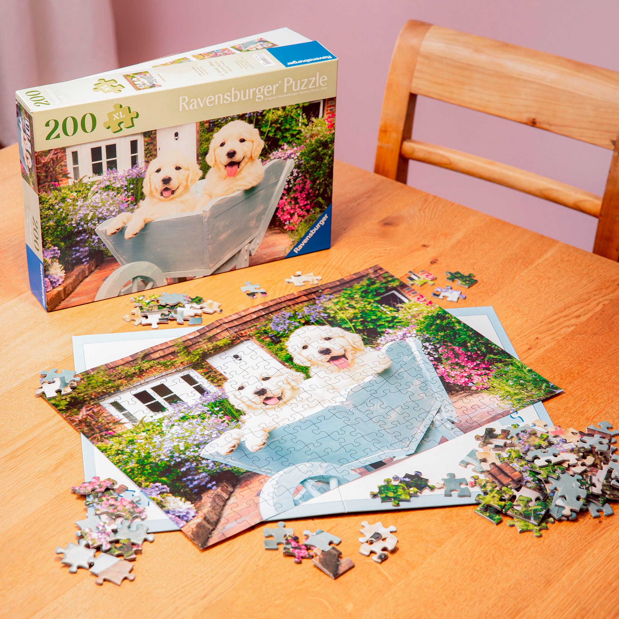 Ravensburger Puzzle Feel Well & Puzzle, Golden Retriever, 200 Puzzleteile, XL, für Erwachsene, Made in Europe